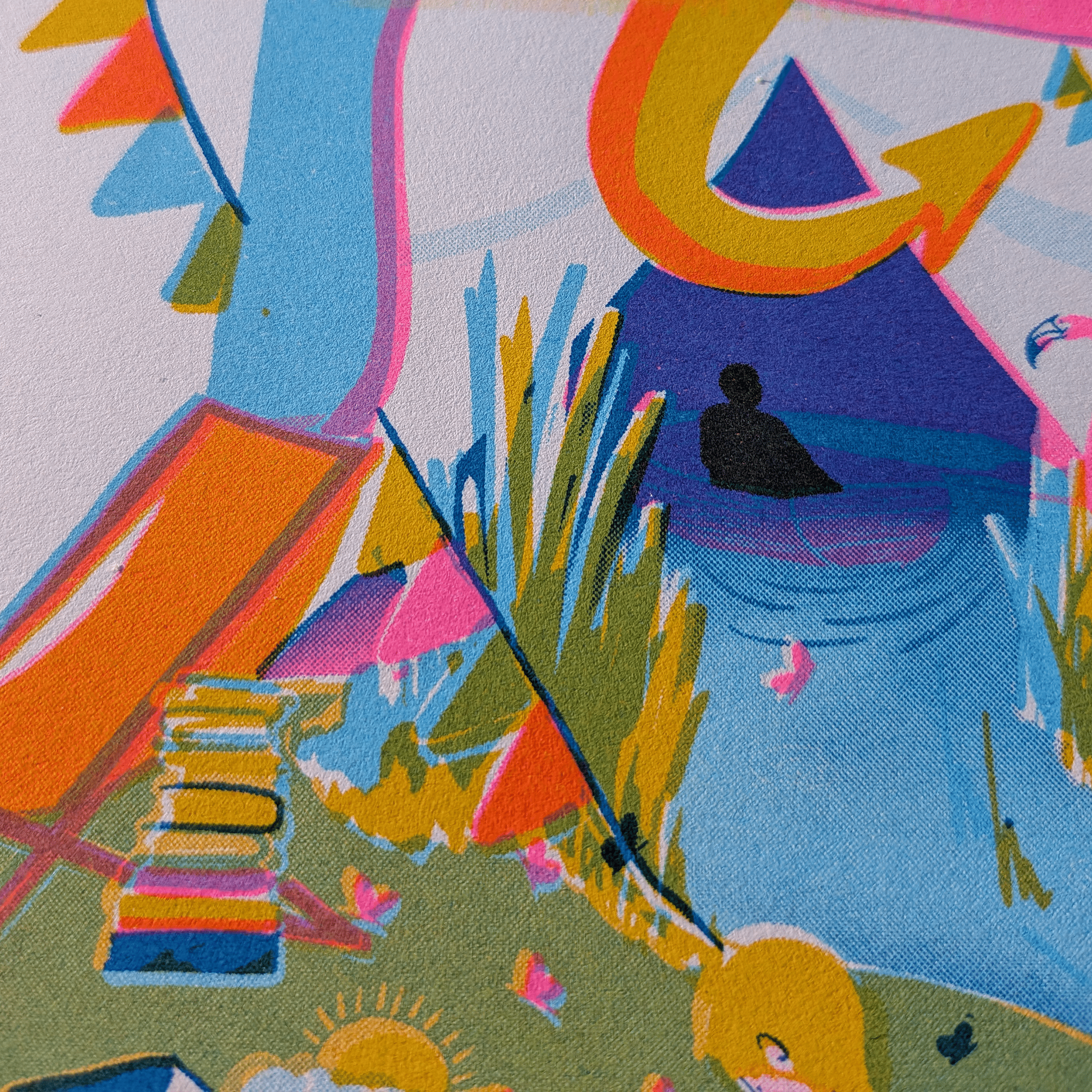Hay Festival Dragon Risograph Print