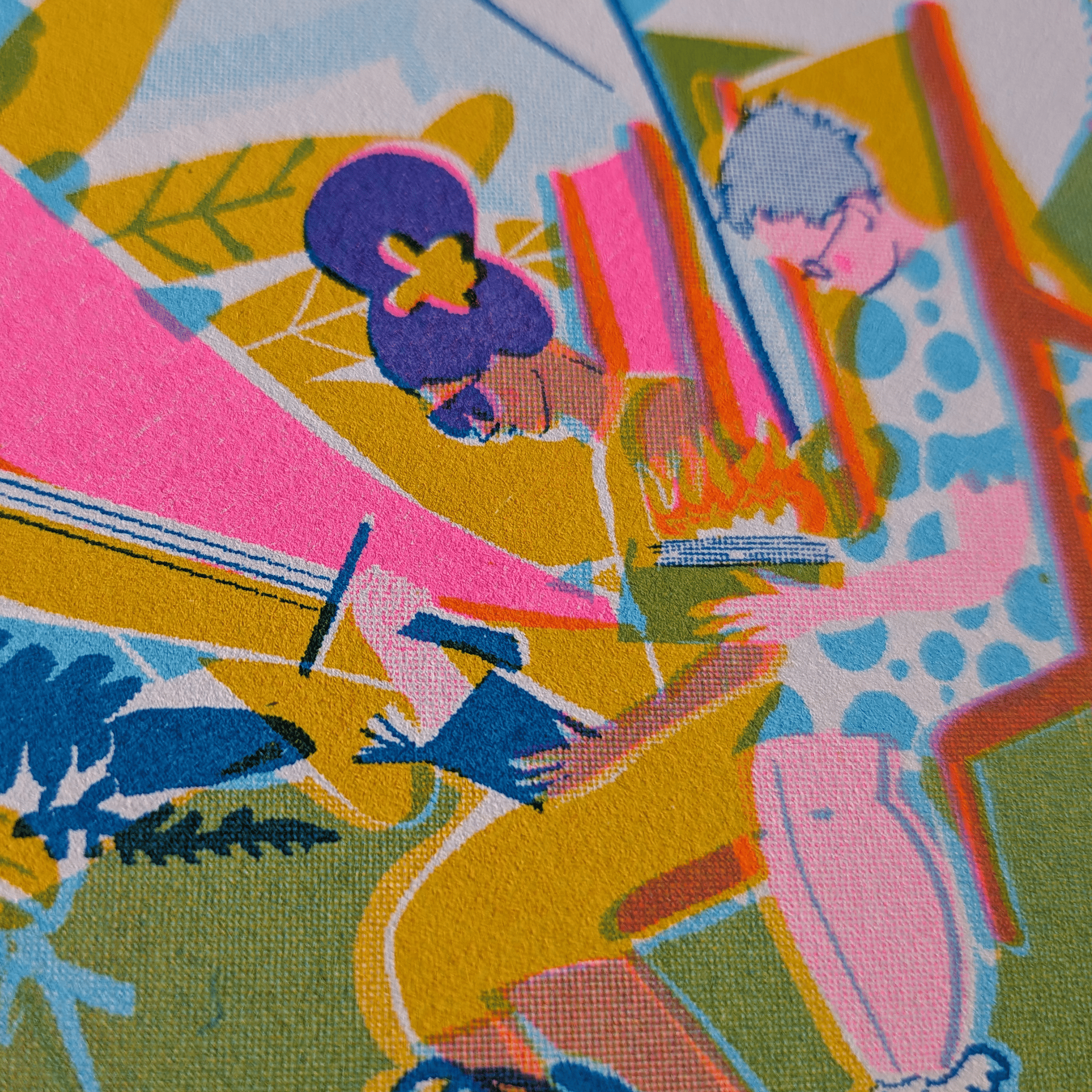 Hay Festival Dragon Risograph Print