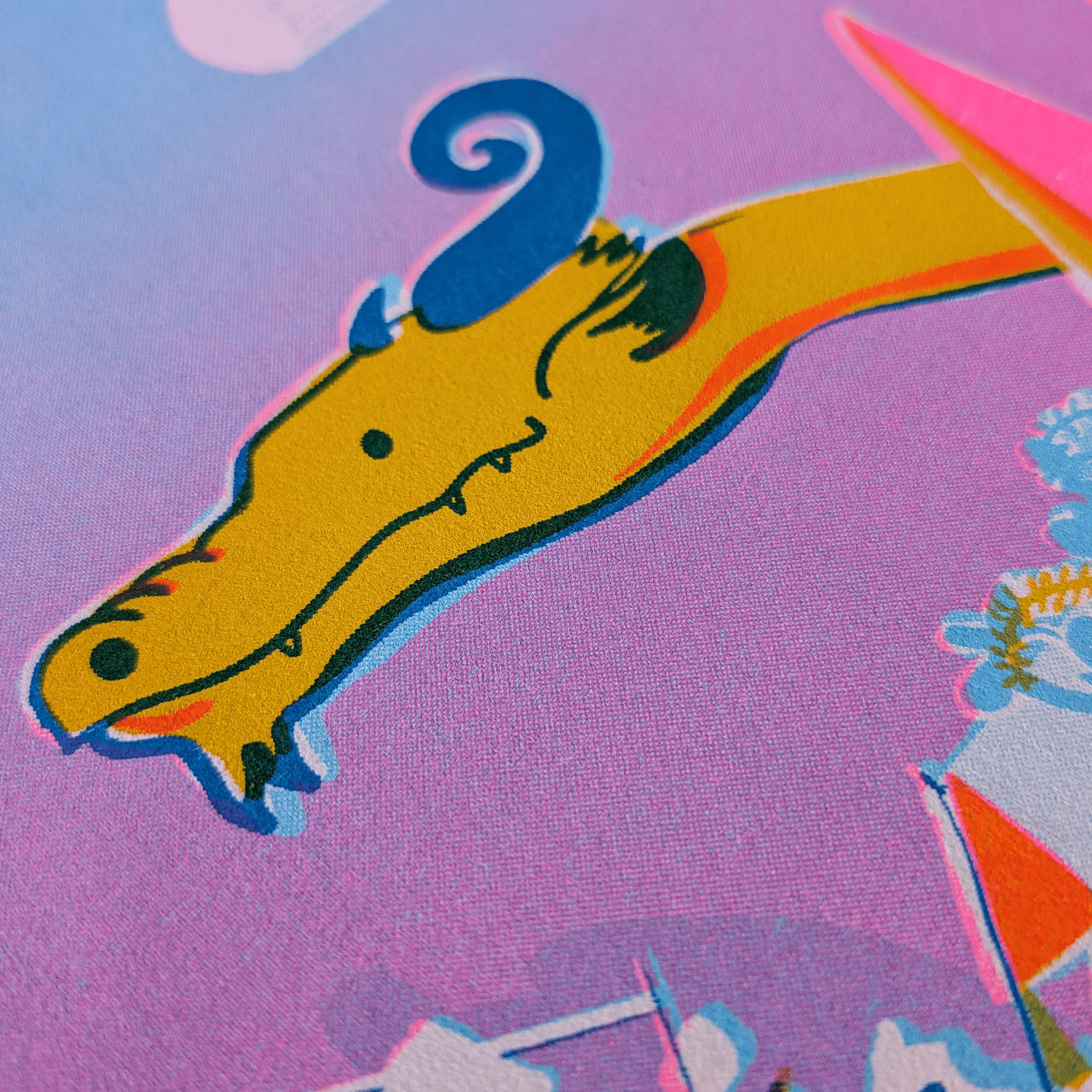 Hay Festival Dragon Risograph Print