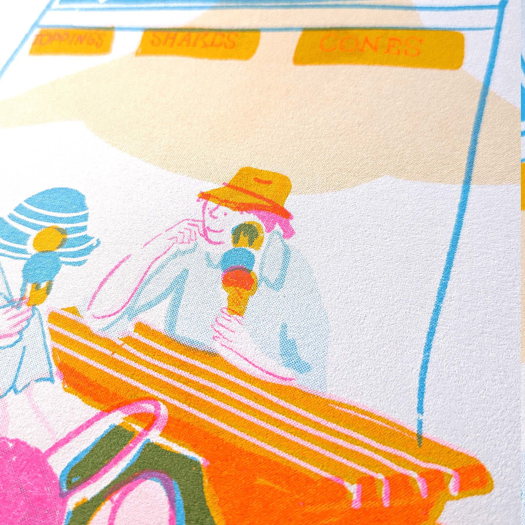 Hay Festival Ice Cream Risograph Print A4
