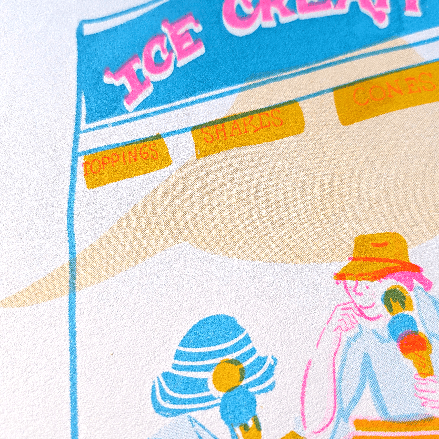 Hay Festival Ice Cream Risograph Print A4