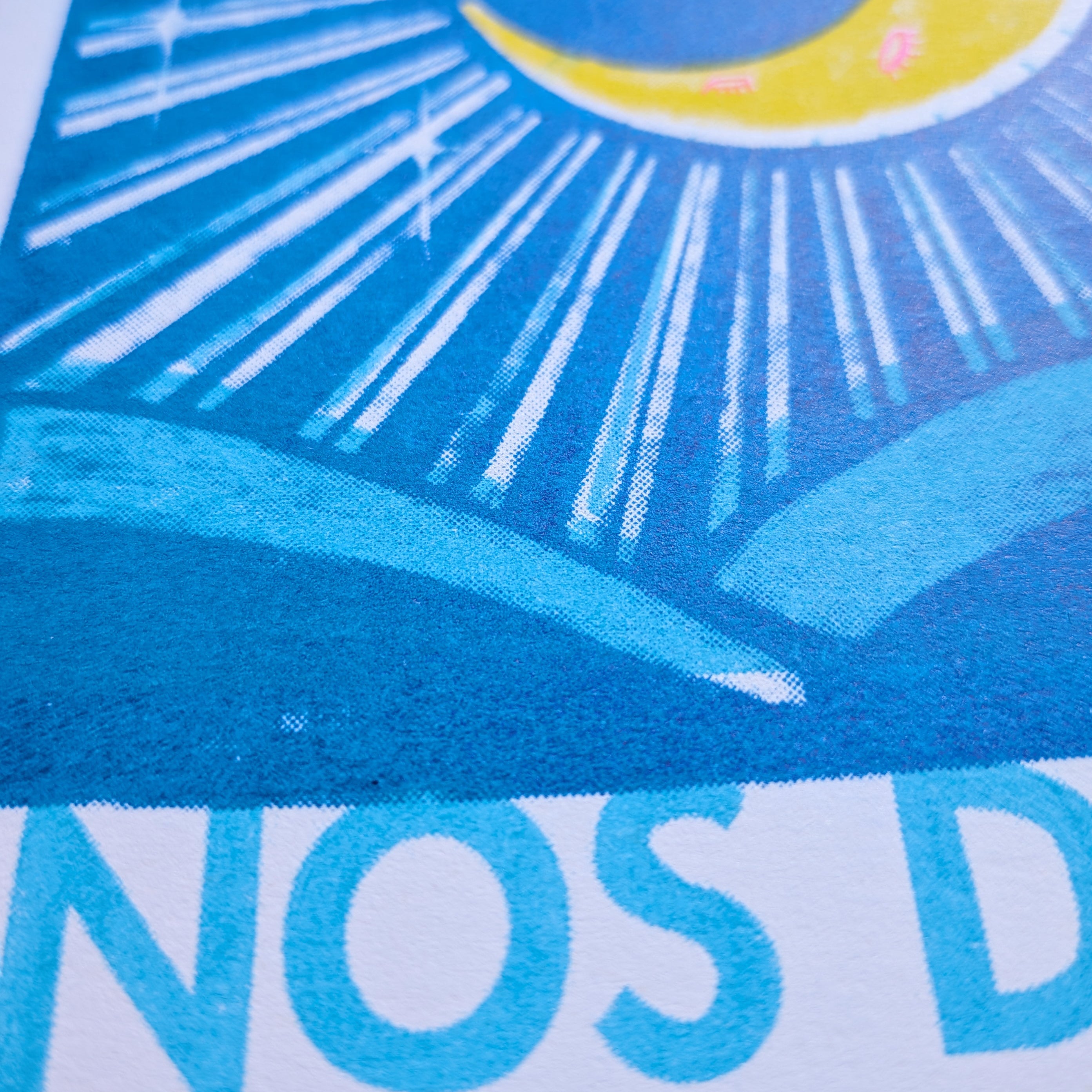 Nos Da Welsh Good Night Risograph Greeting Card
