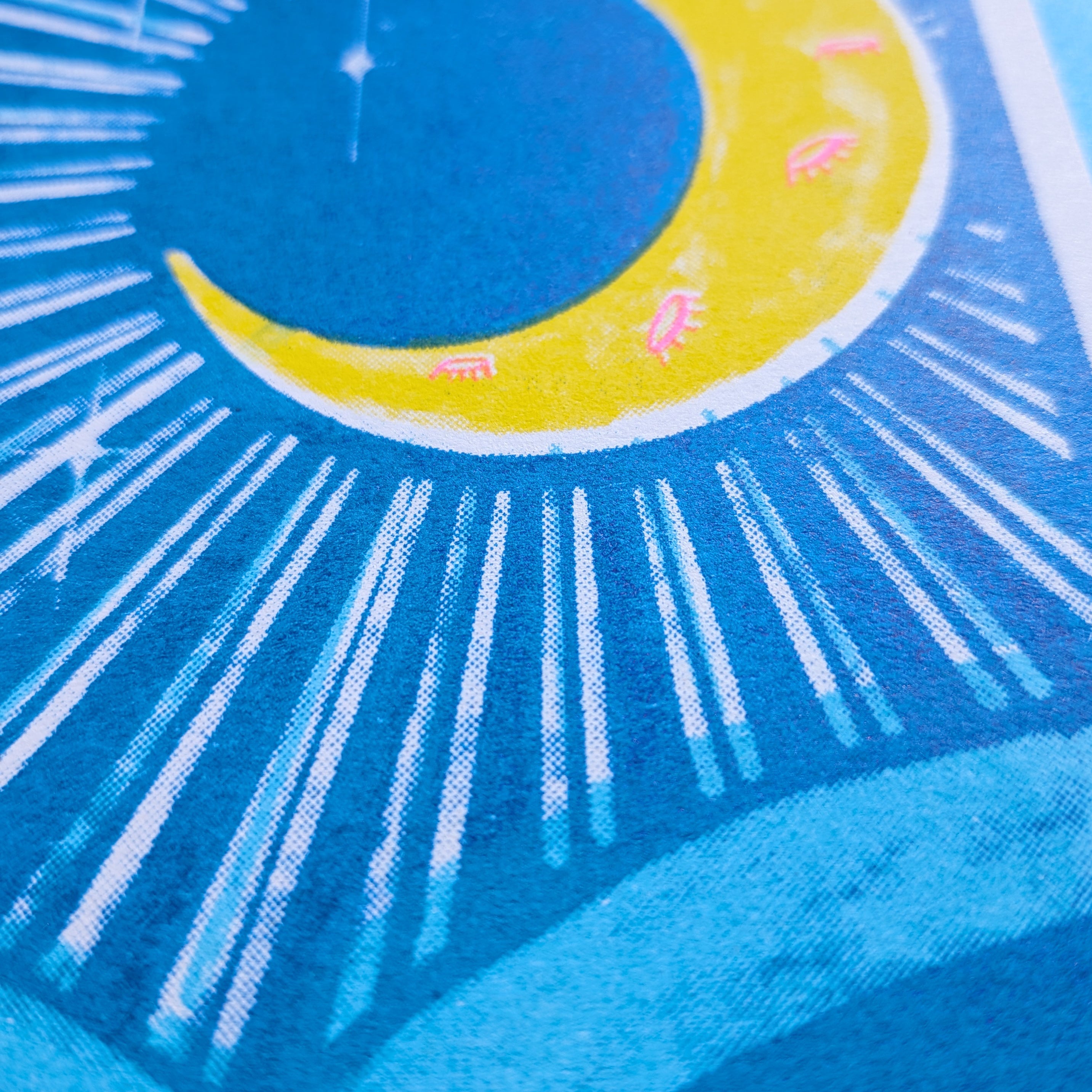 Nos Da Welsh Good Night Risograph Greeting Card