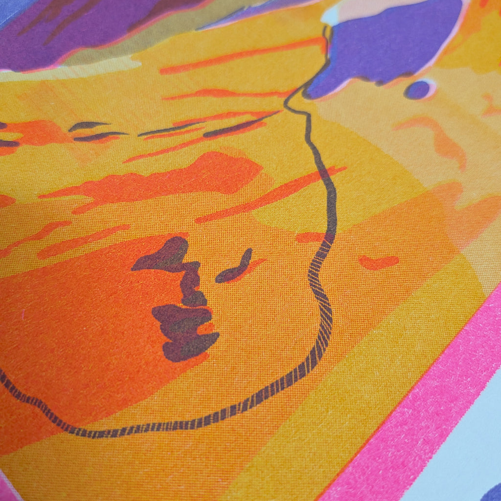 Eryri Risograph Print, Snowdonia National Park Wall Art, A4