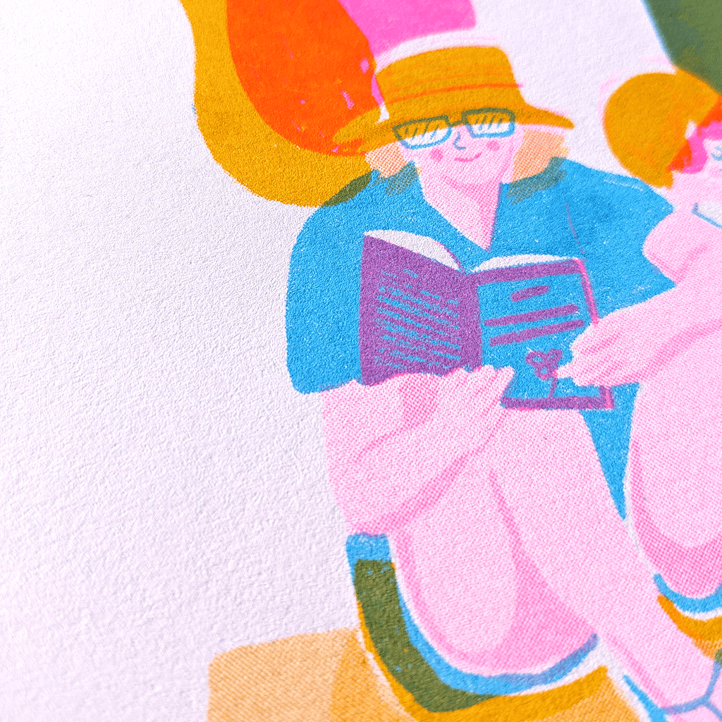Hay Festival Picnic Risograph Print A4