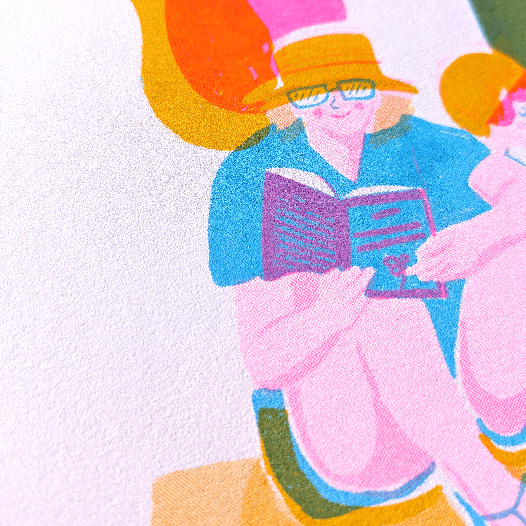 Hay Festival Picnic Risograph Print A4