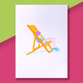 Hay Festival Deckchair Reader Risograph Print A4