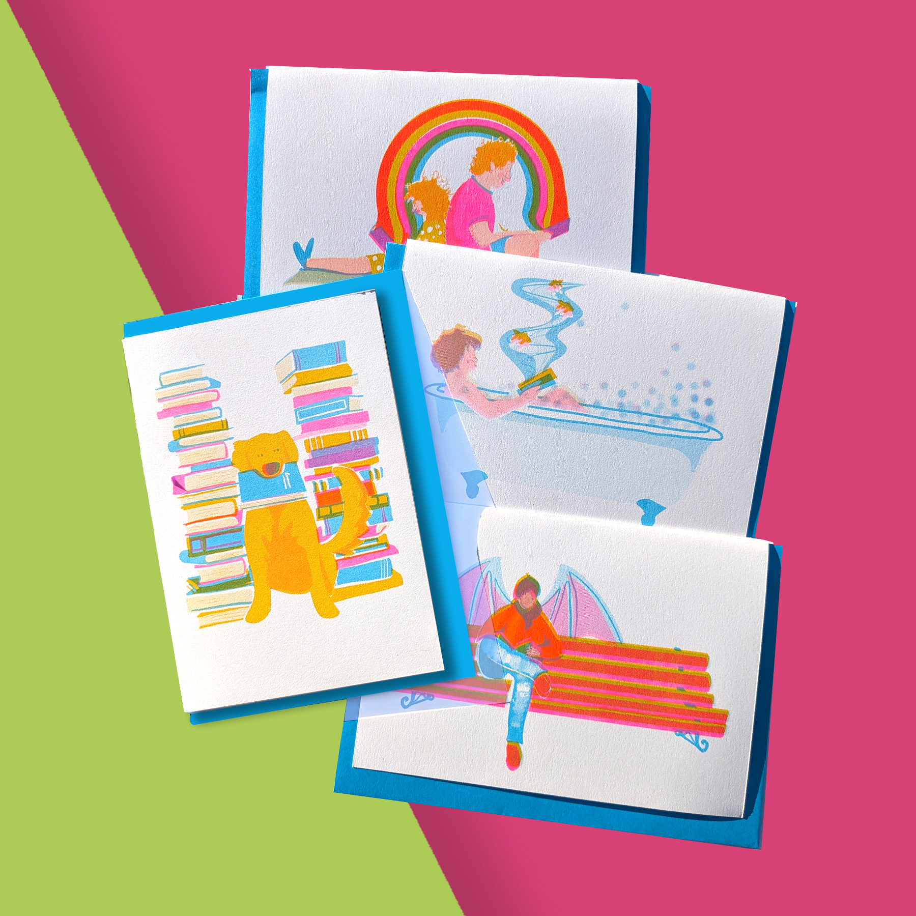 Hay Festival Risograph Greeting Card Set