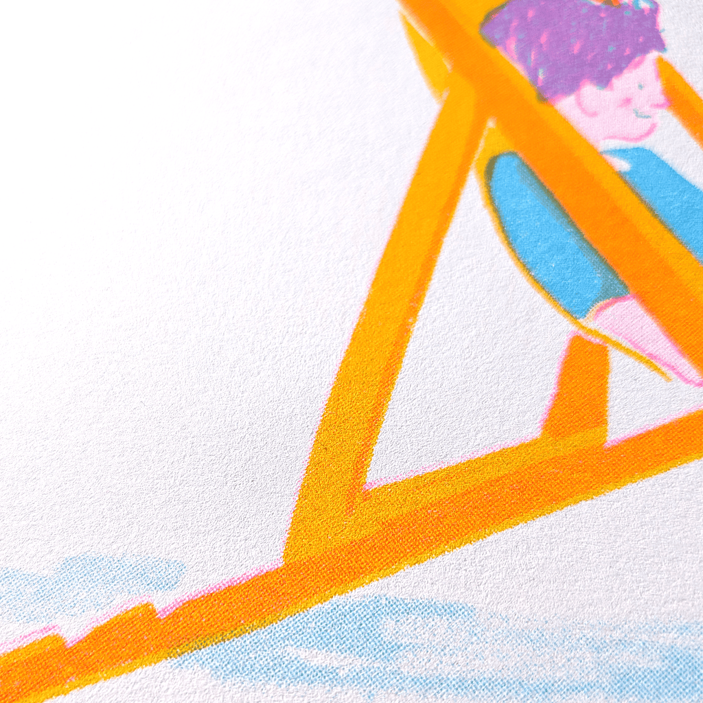 Hay Festival Deckchair Reader Risograph Print A4