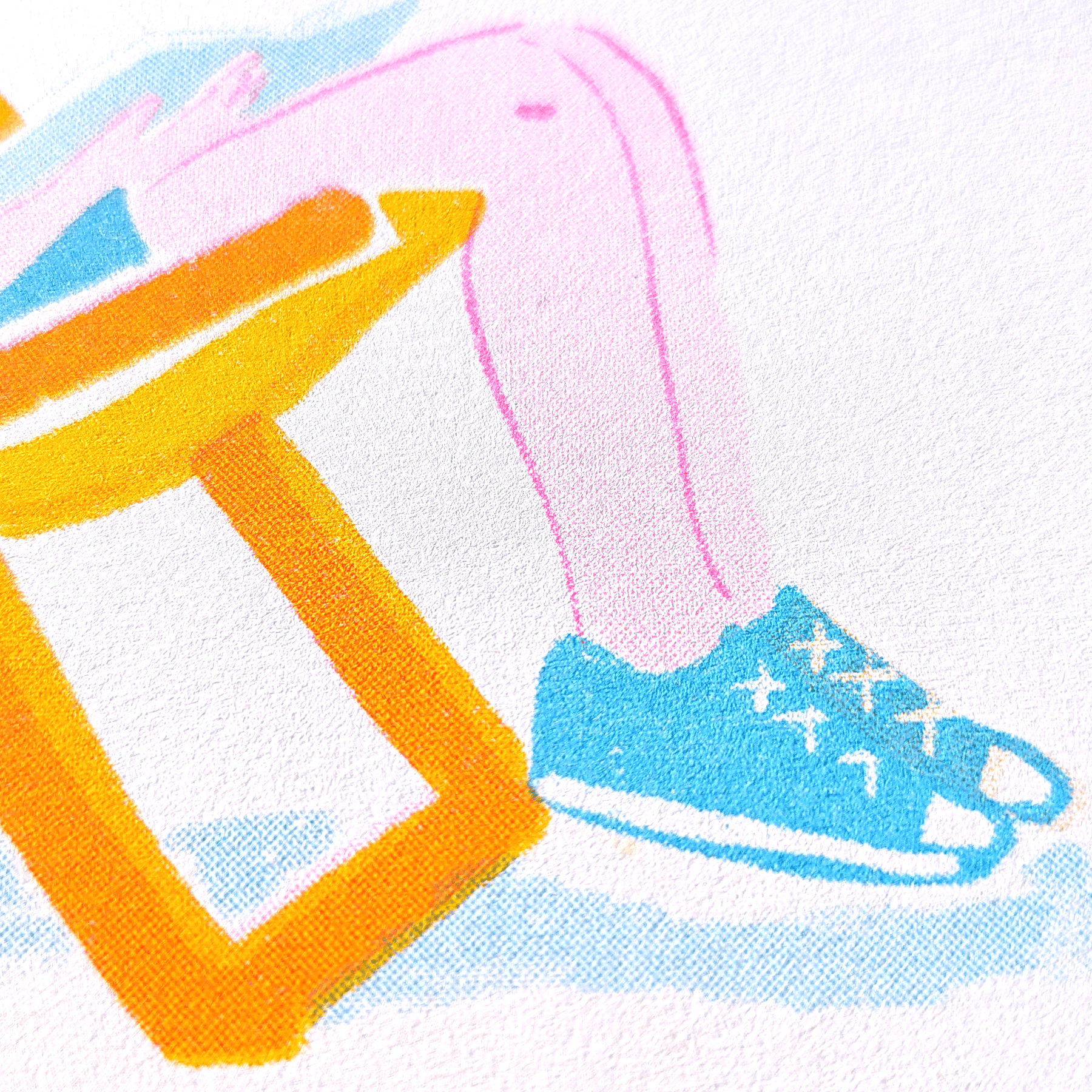 Hay Festival Deckchair Reader Risograph Print A4