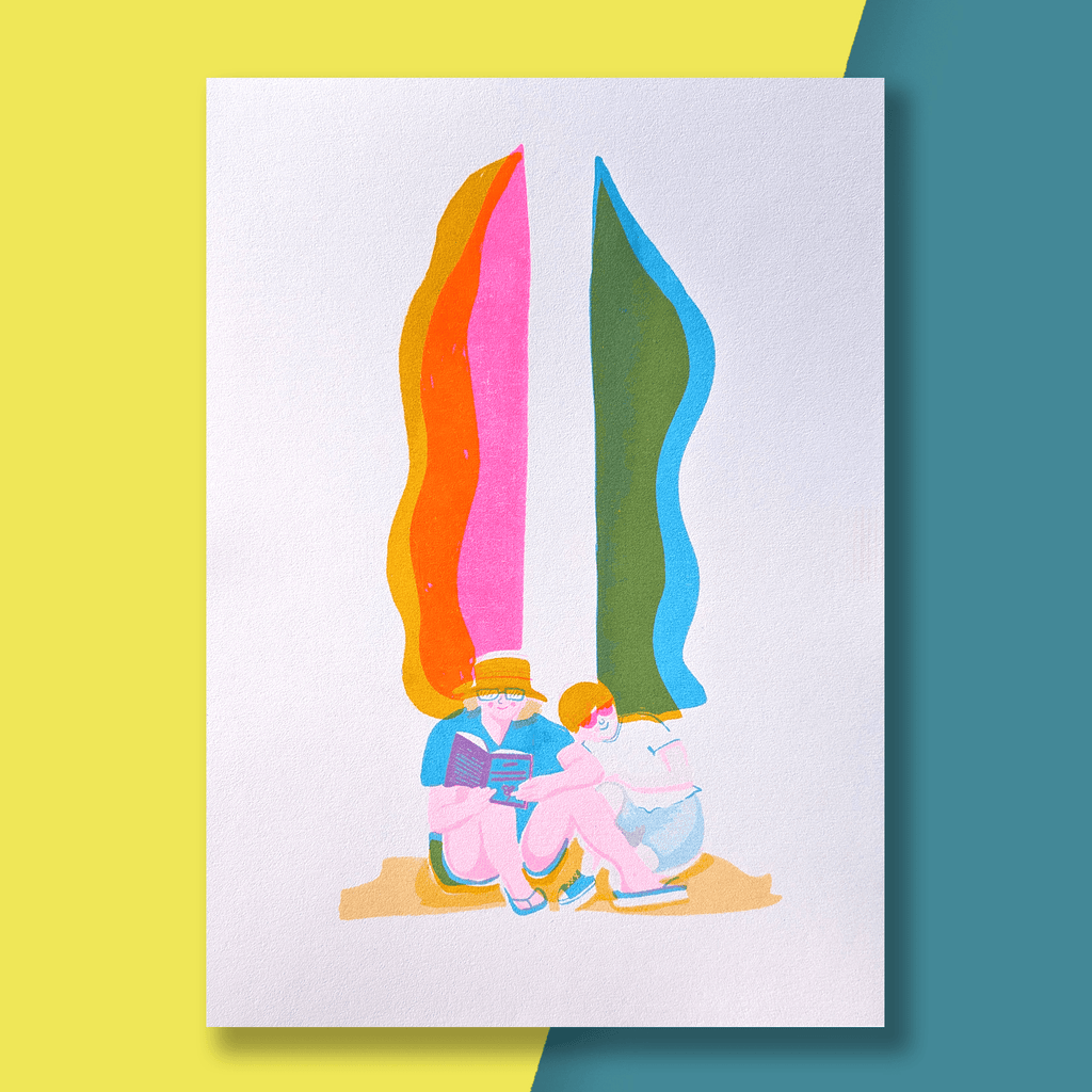 Hay Festival Picnic Risograph Print A4