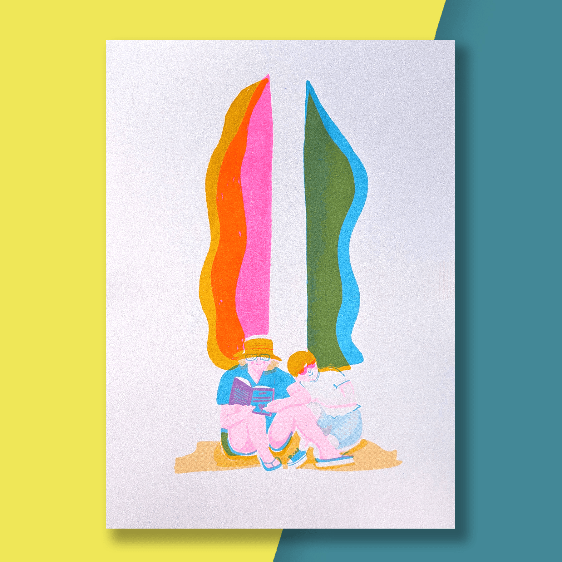 Hay Festival Picnic Risograph Print A4
