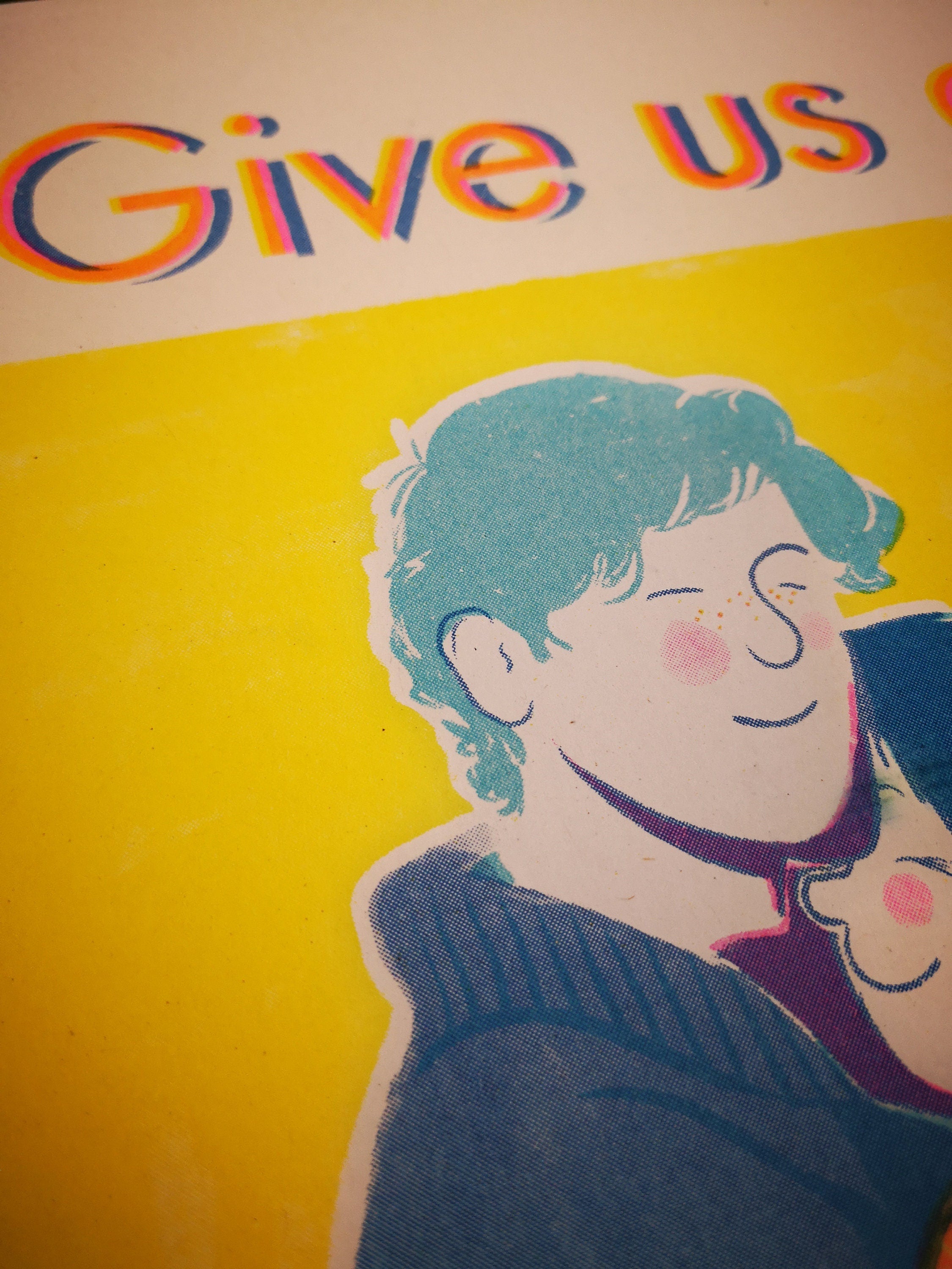 Give Us a Cwtch Risograph Print