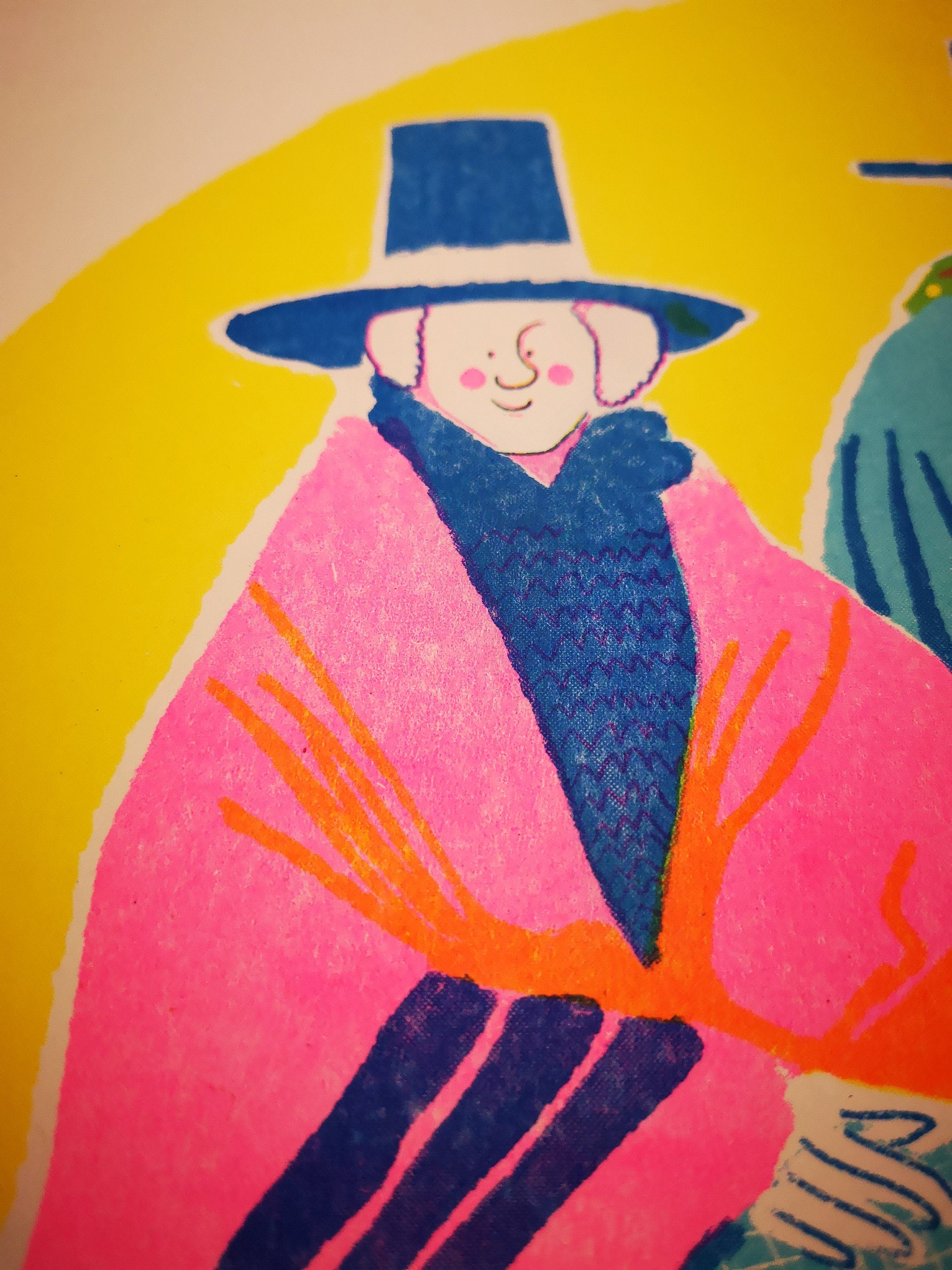 Welsh Ladies Risograph Print