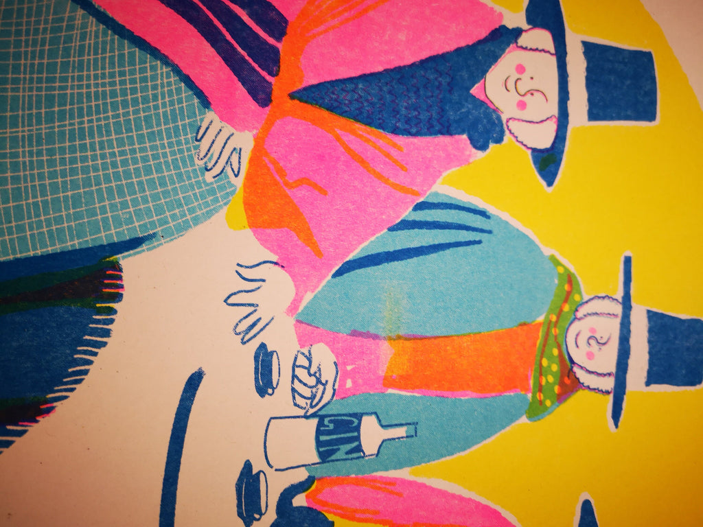 Welsh Ladies Risograph Print