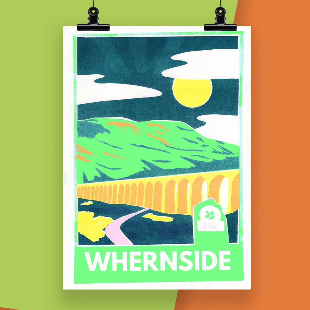 Whernside Risograph A4 Print