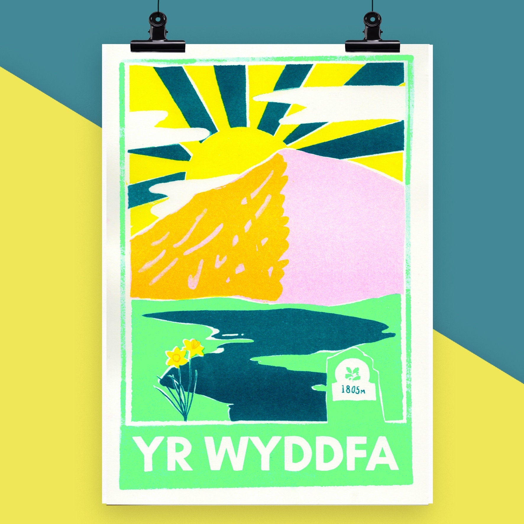 Yr Wyddfa Snowdon Risograph A4 Print