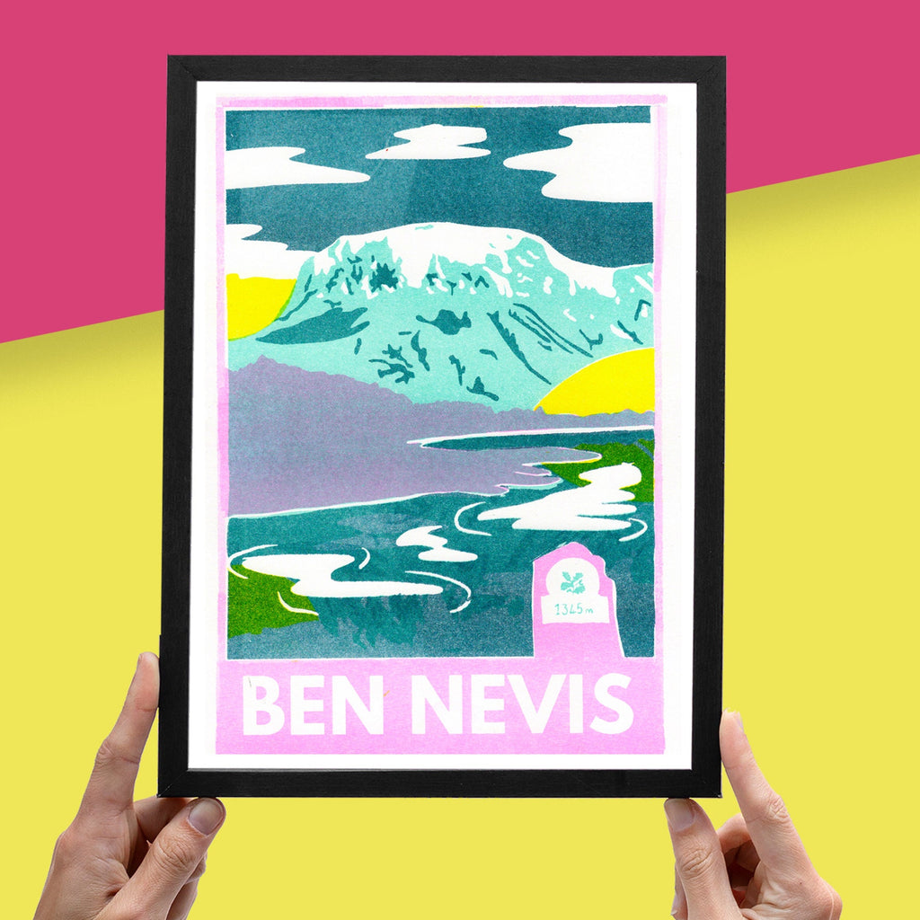 Ben Nevis Risograph A4 Print