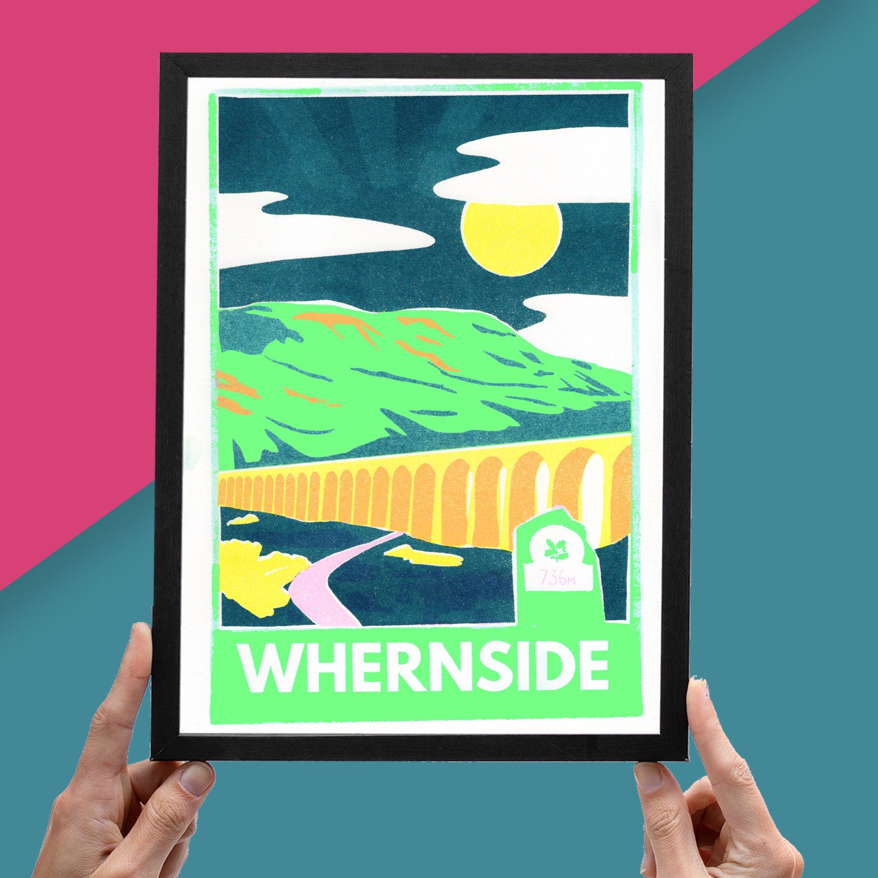 Whernside Risograph A4 Print