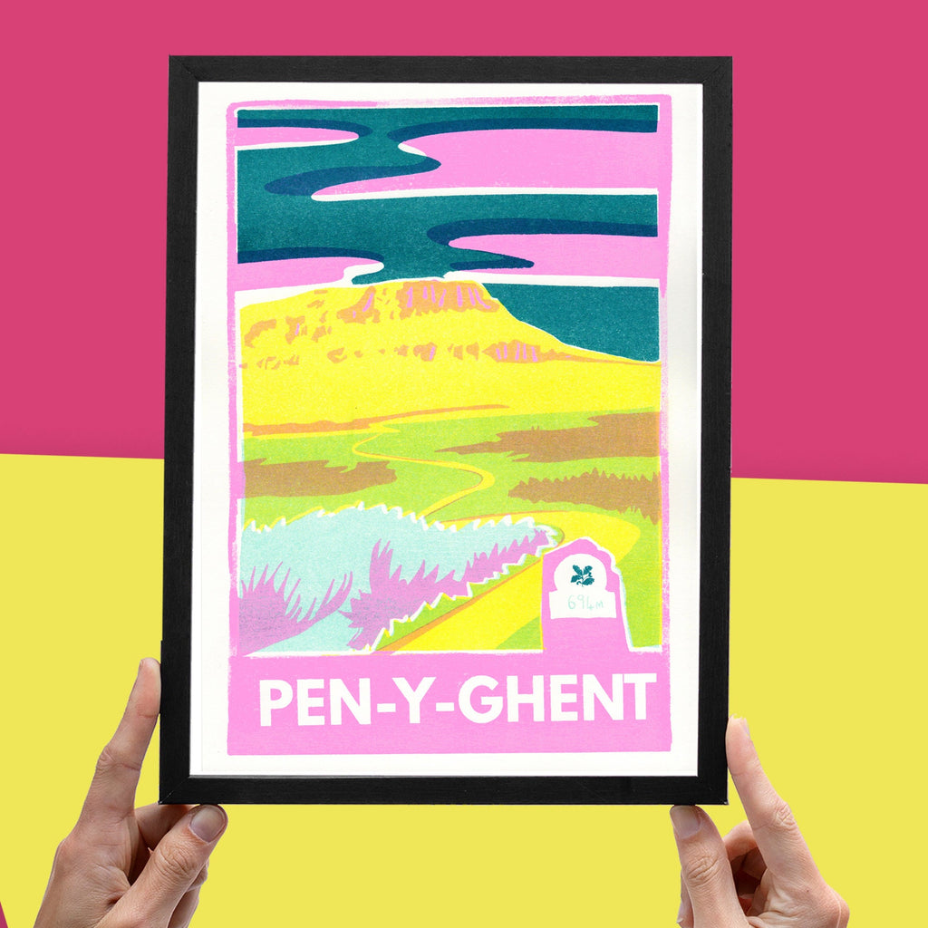 Pen-y-ghent Risograph A4 Print