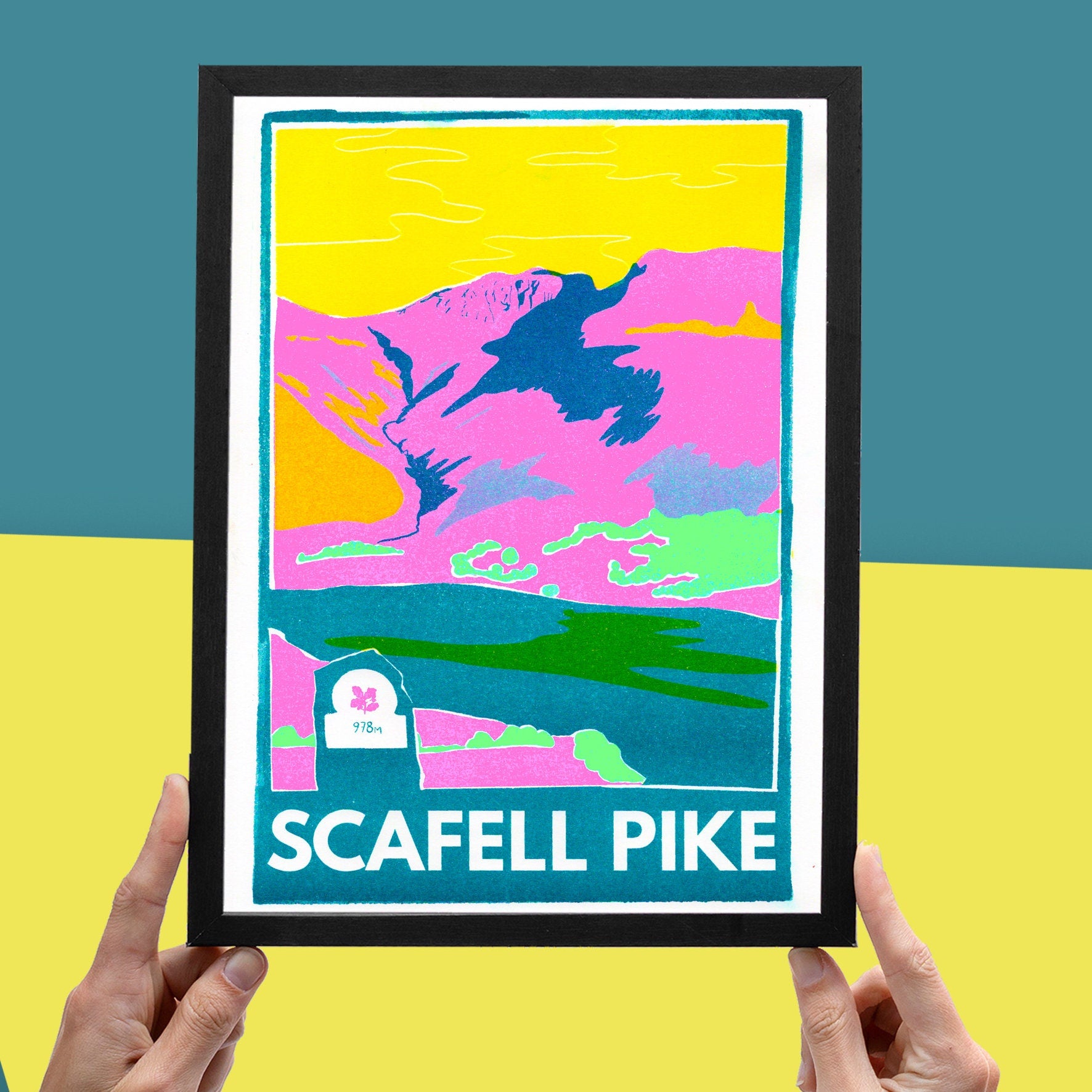 Three Peaks Risograph A4 Print Set