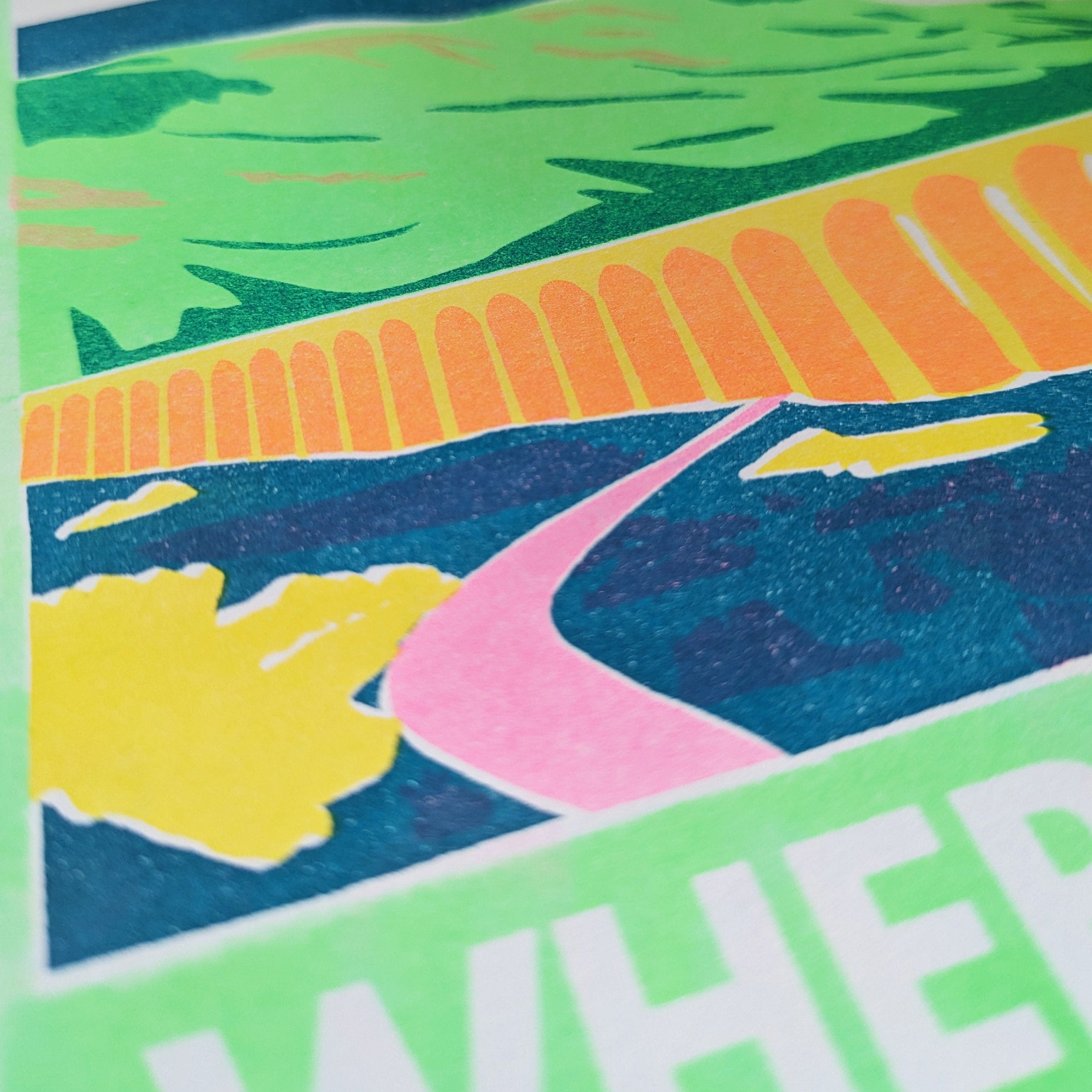 Whernside Risograph A4 Print