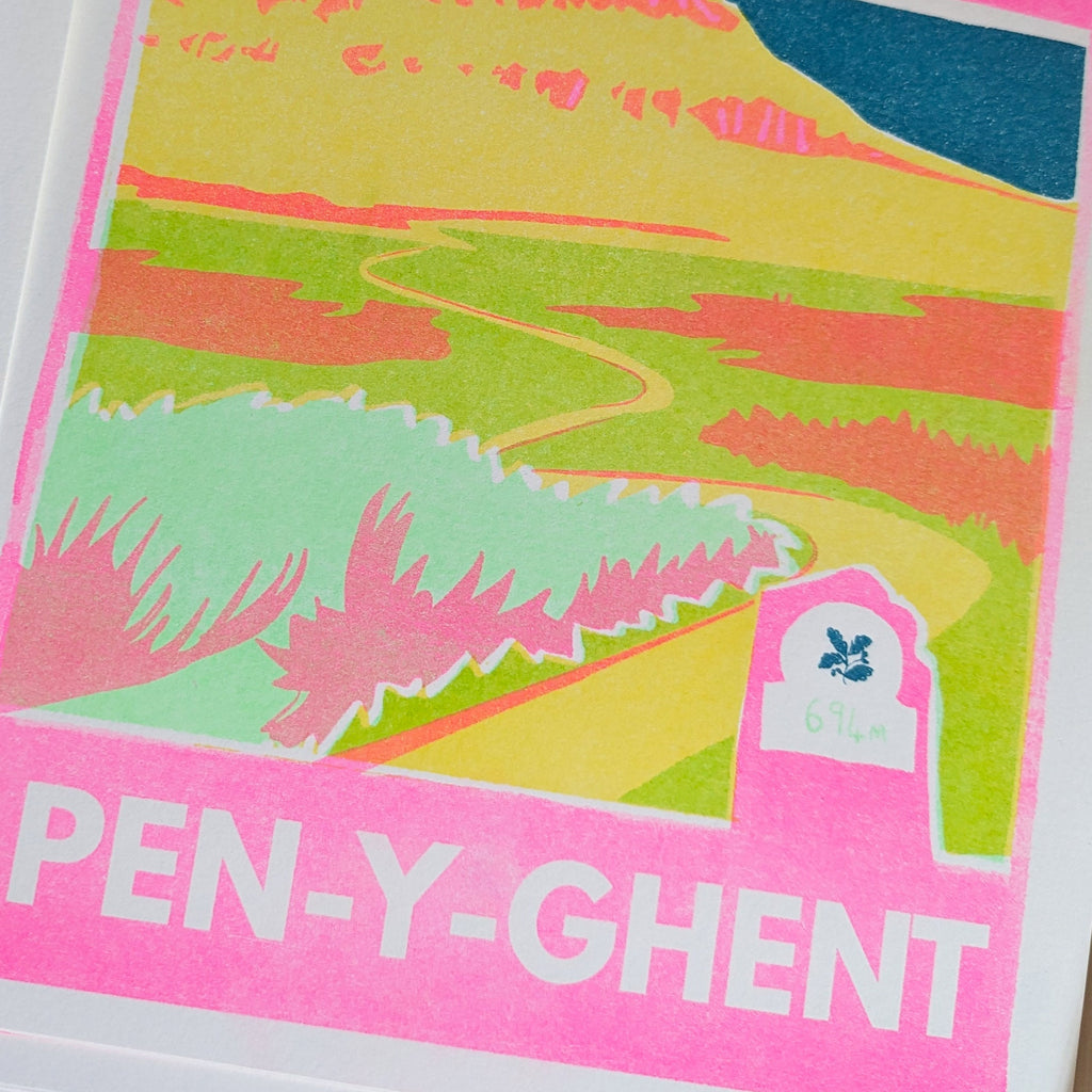 Pen-y-ghent Risograph A4 Print