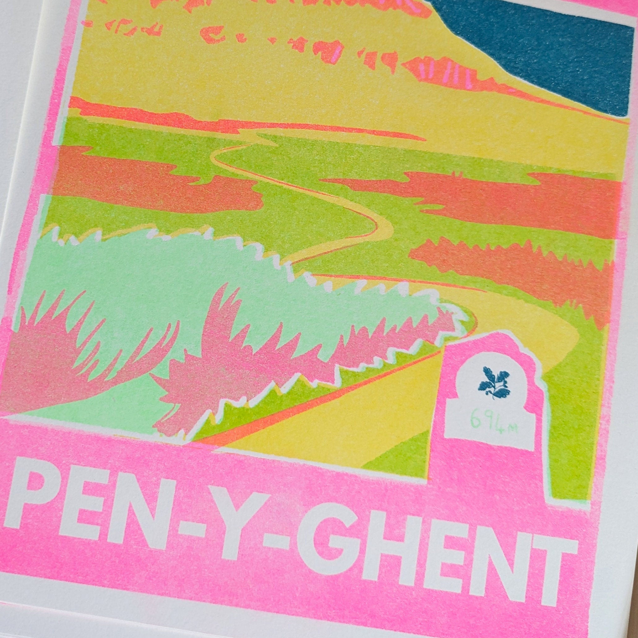 Pen-y-ghent Risograph A4 Print