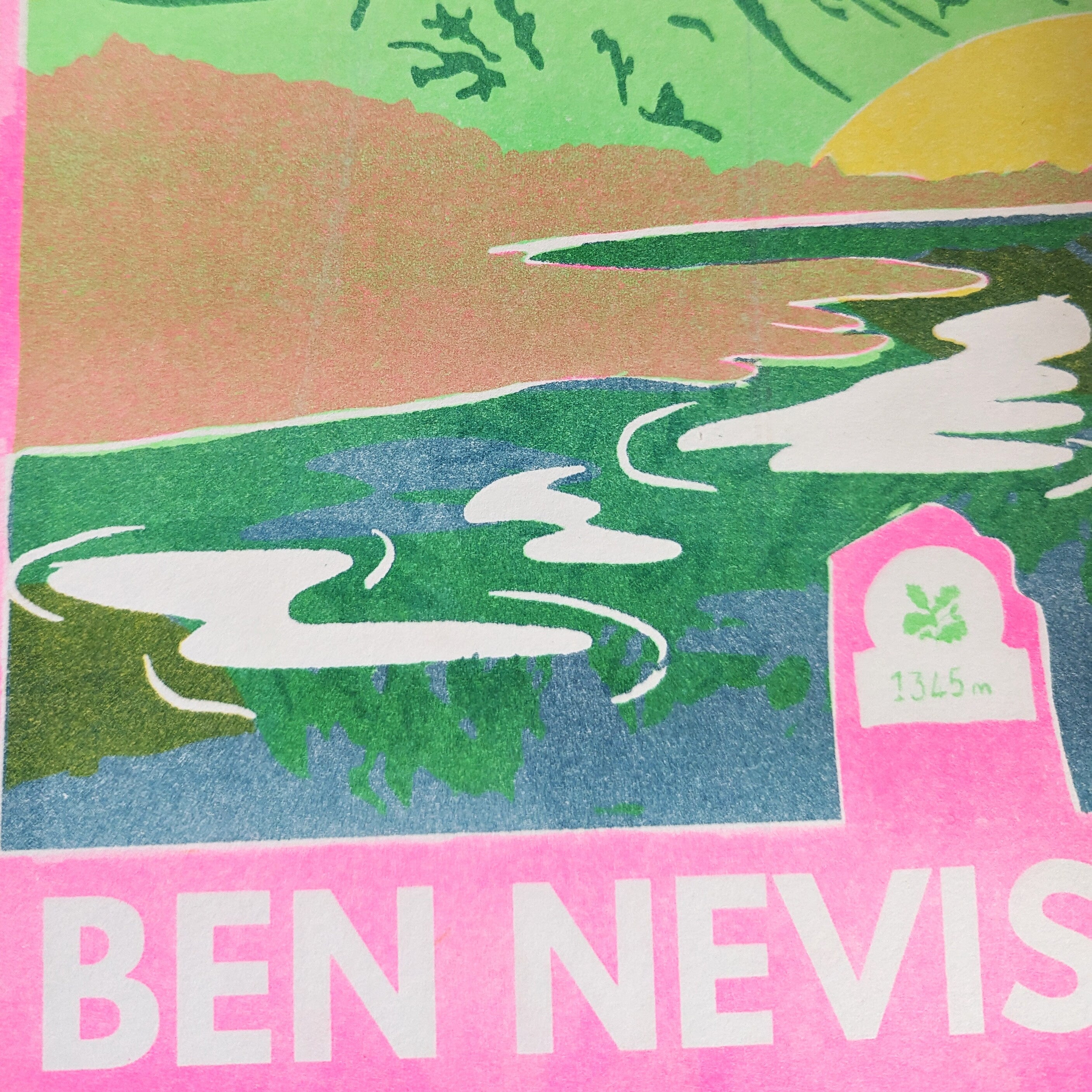 Ben Nevis Risograph A4 Print