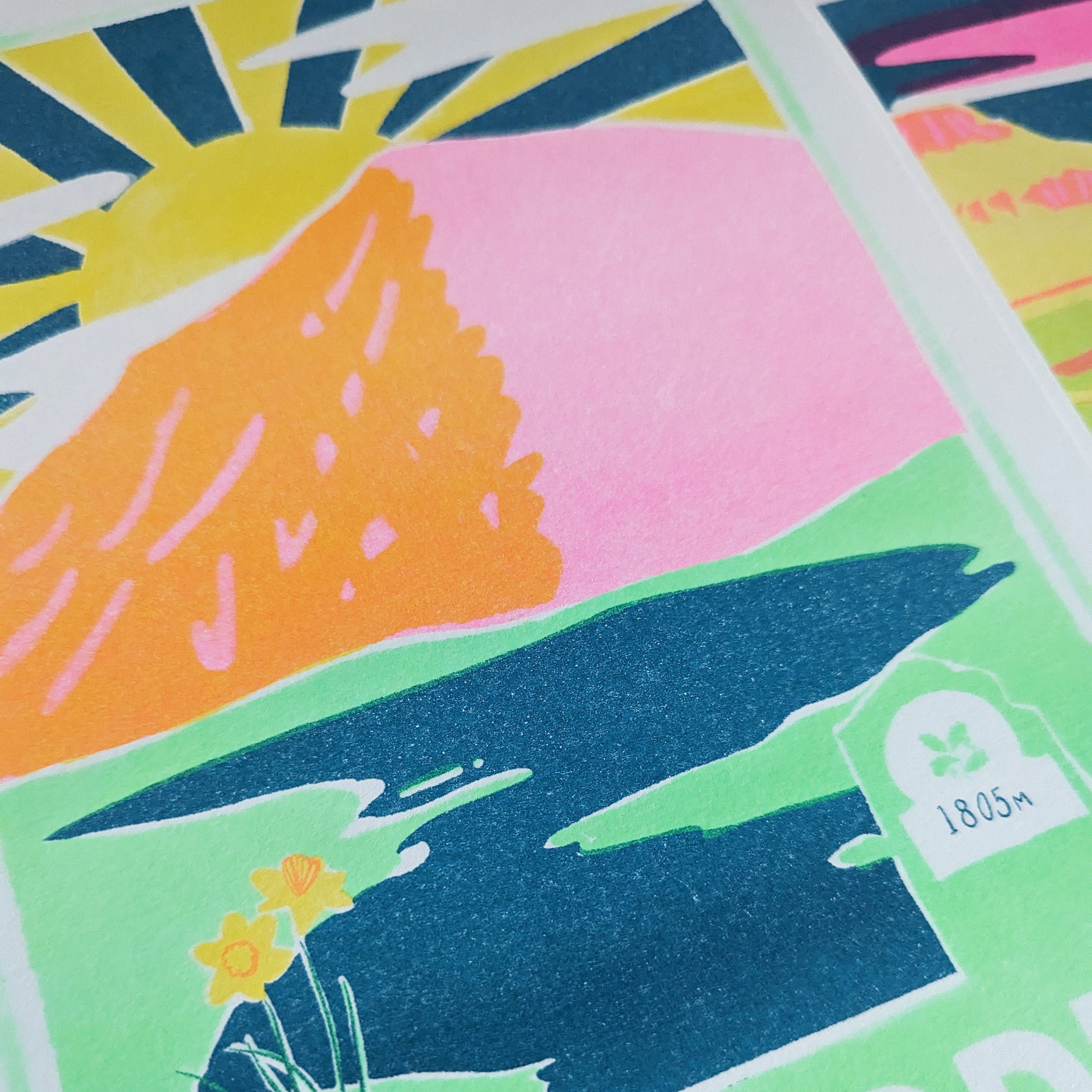 Yr Wyddfa Snowdon Risograph A4 Print