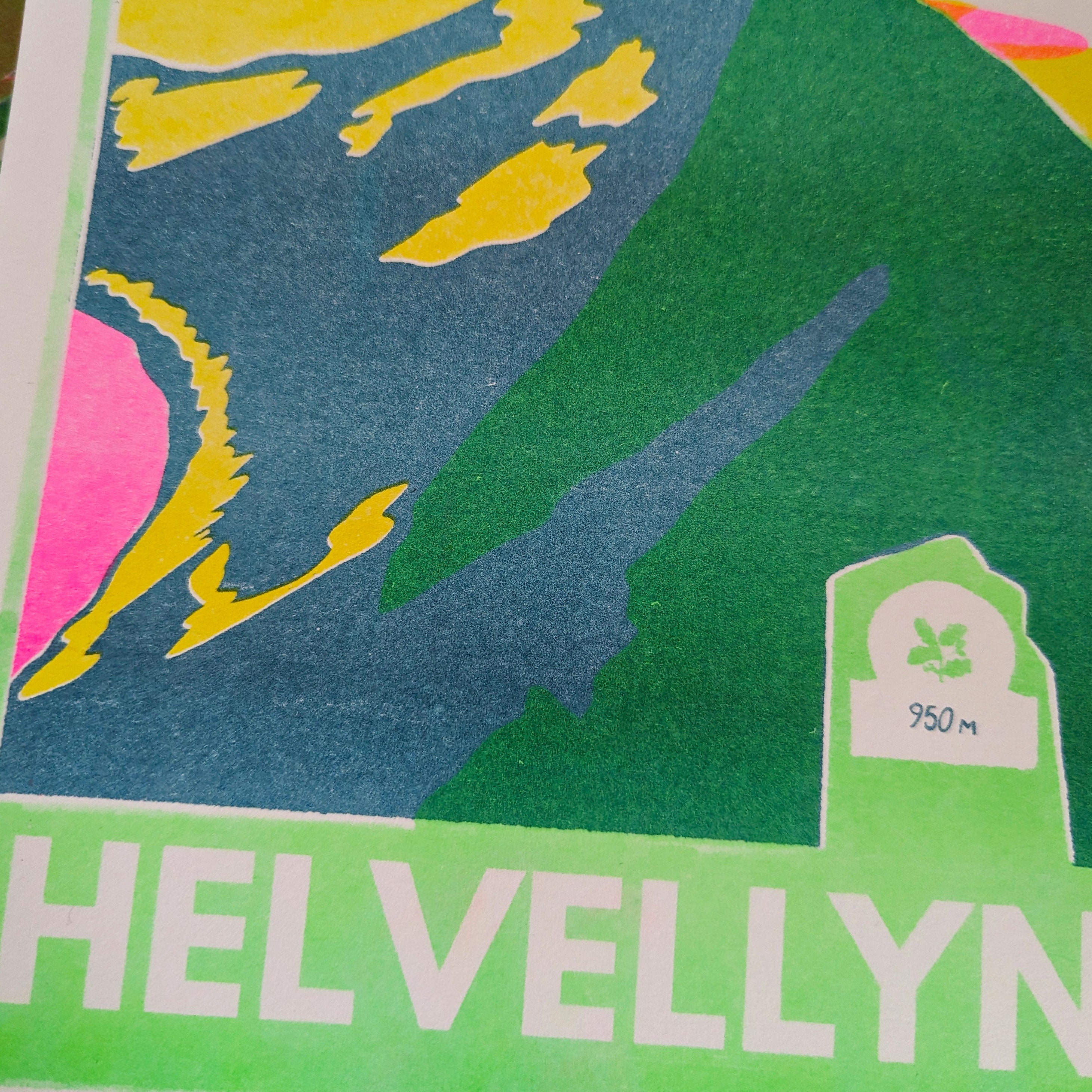 Helvellyn Risograph A4 Print