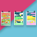Yorkshire Three Peaks Risograph A4 Print Set
