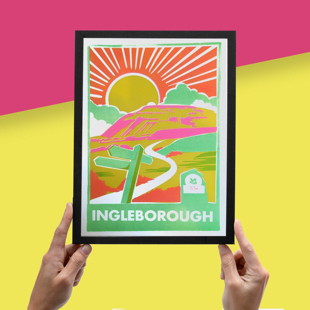 Ingleborough Risograph A4 Print