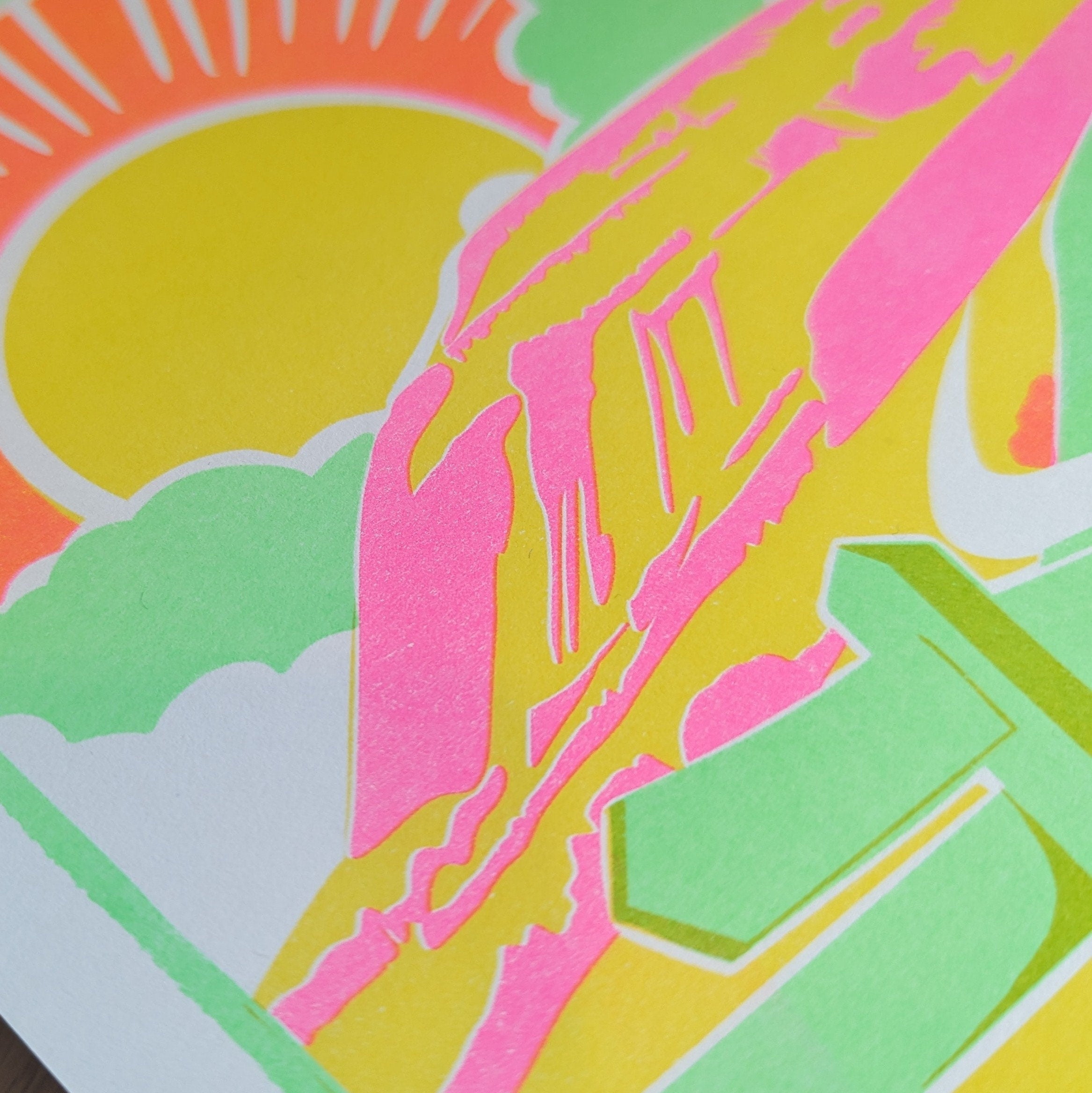 Ingleborough Risograph A4 Print