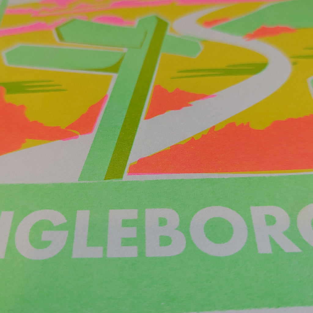 Ingleborough Risograph A4 Print