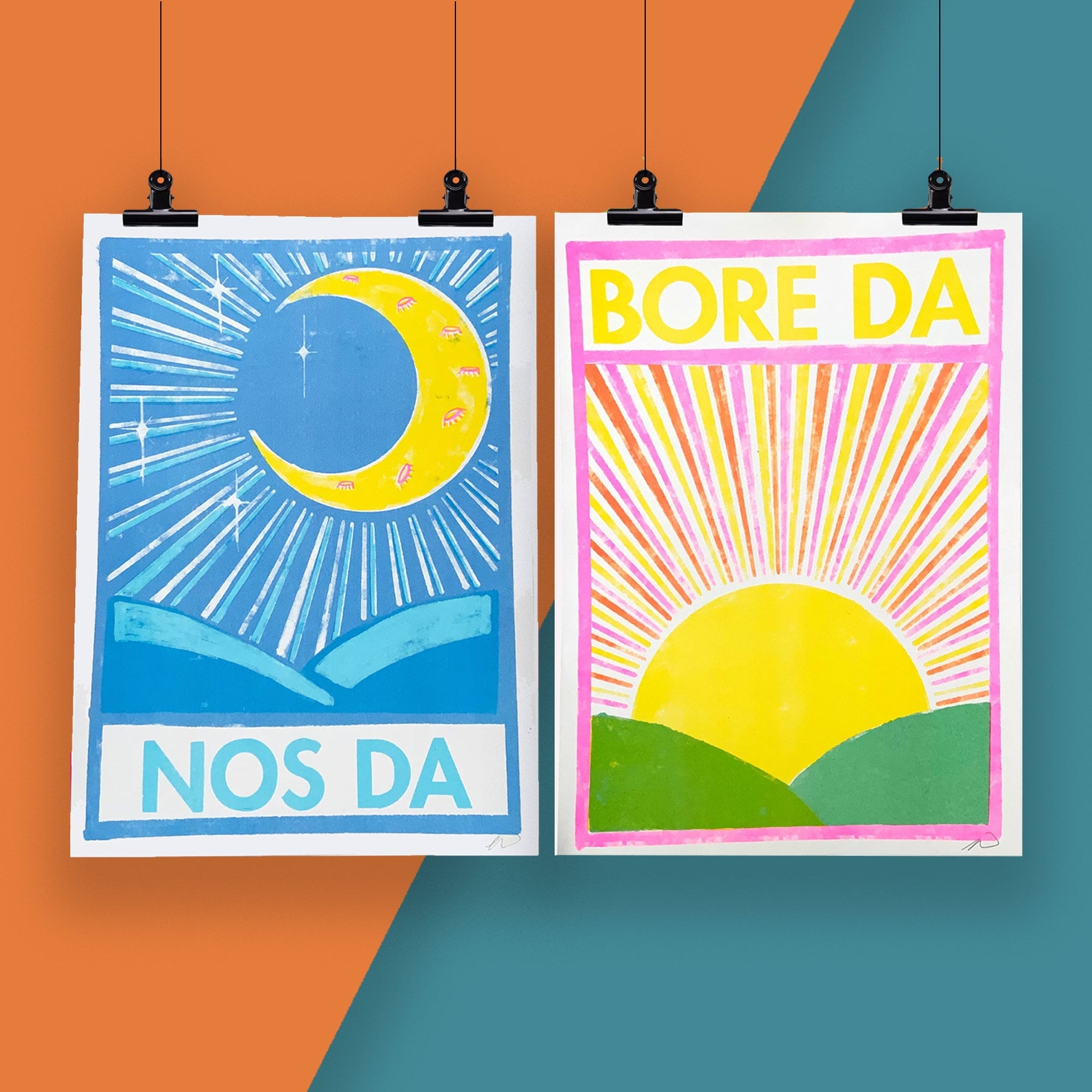Bore Da and Nos Risograph A3 Prints Set
