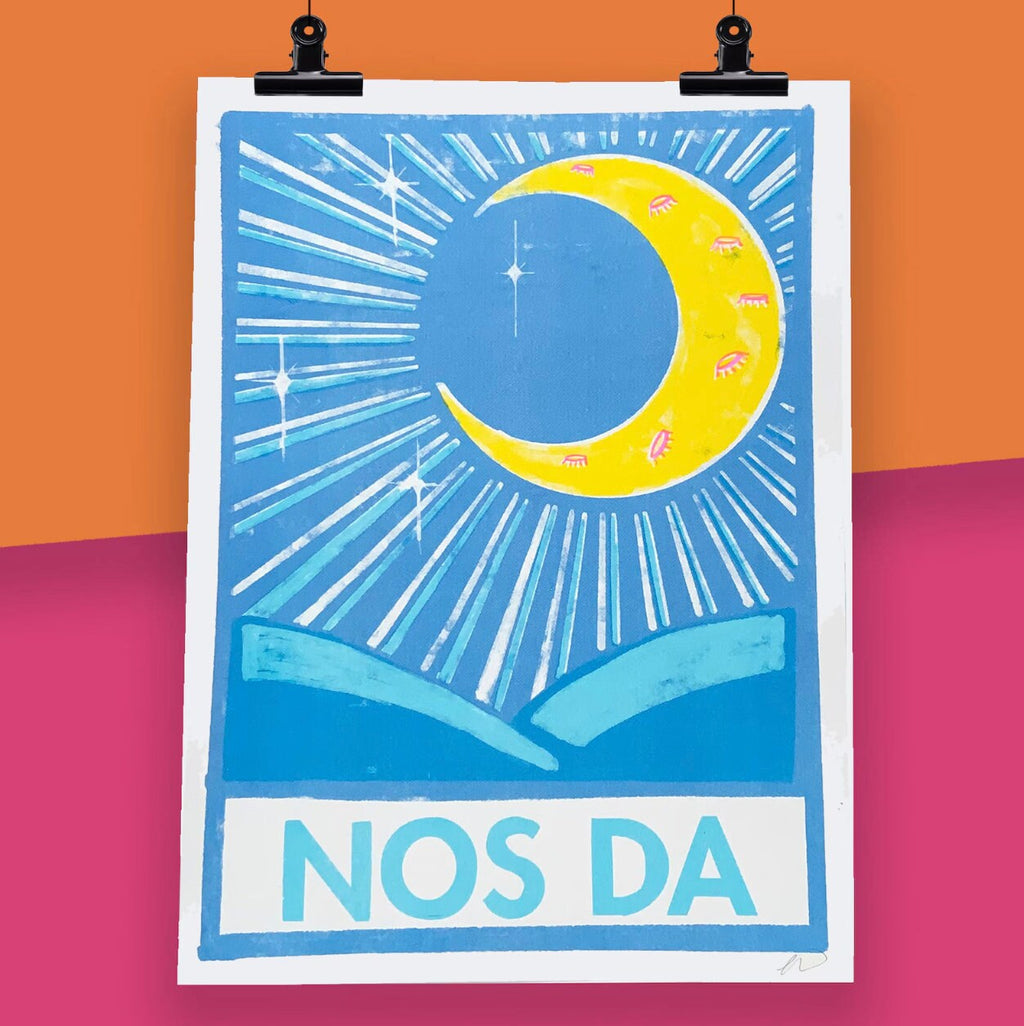 Bore Da and Nos Da Risograph A4 Print Set