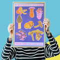 Mushroom Risograph Print