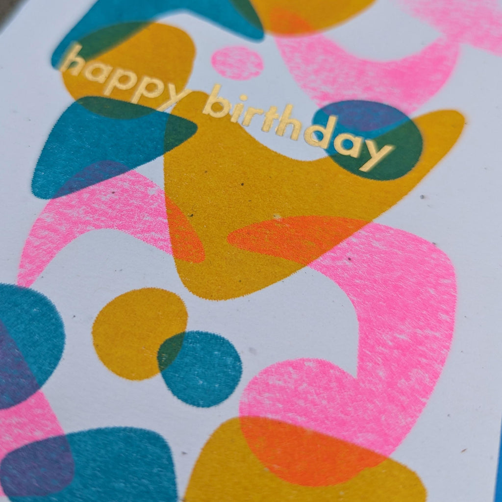 Happy Birthday Risograph Greeting Cards