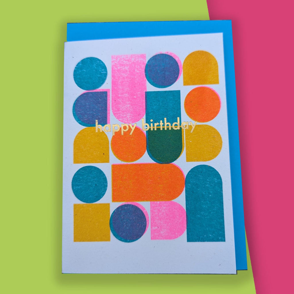 Happy Birthday Risograph Greeting Cards