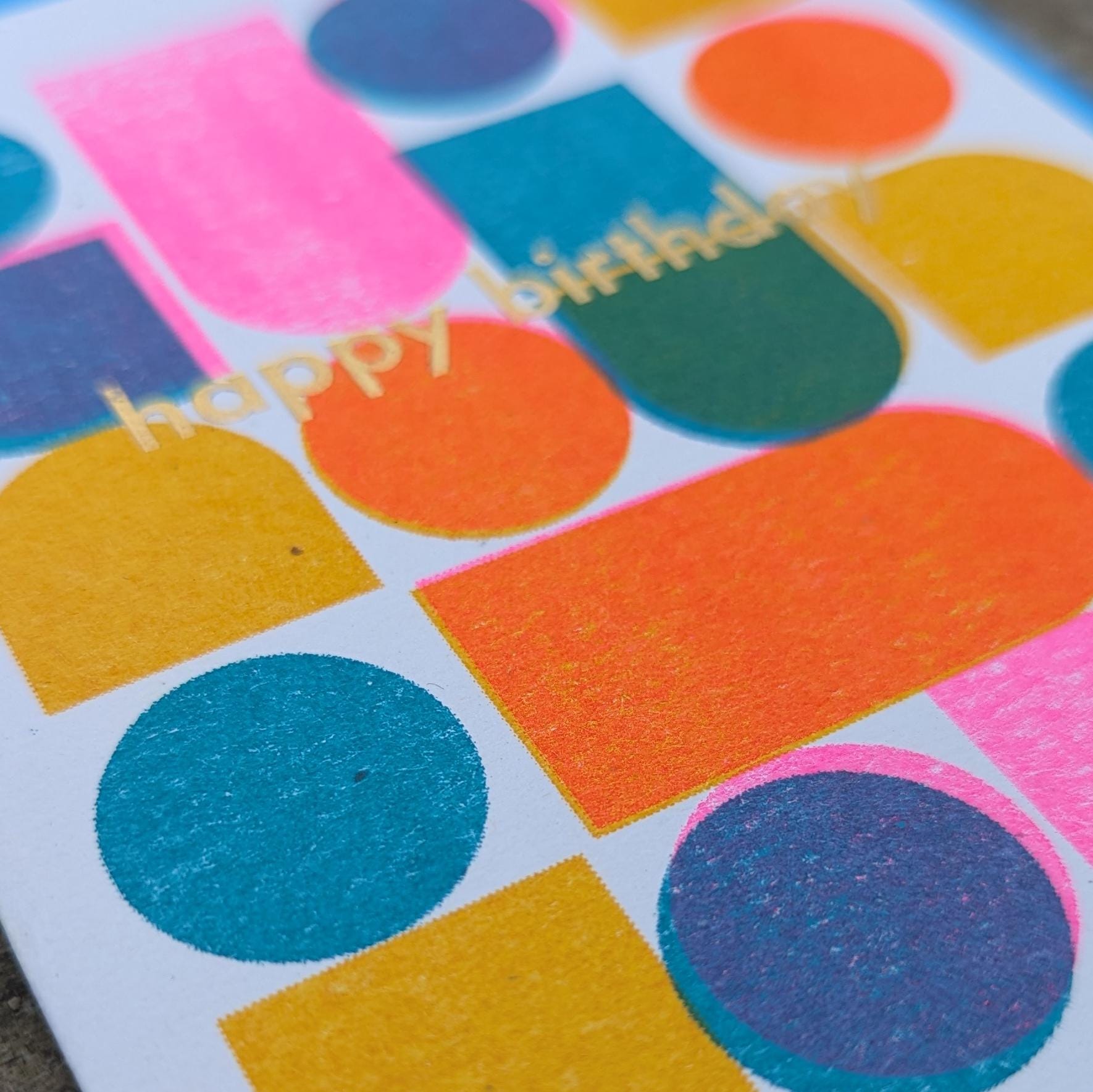 Happy Birthday Risograph Greeting Cards
