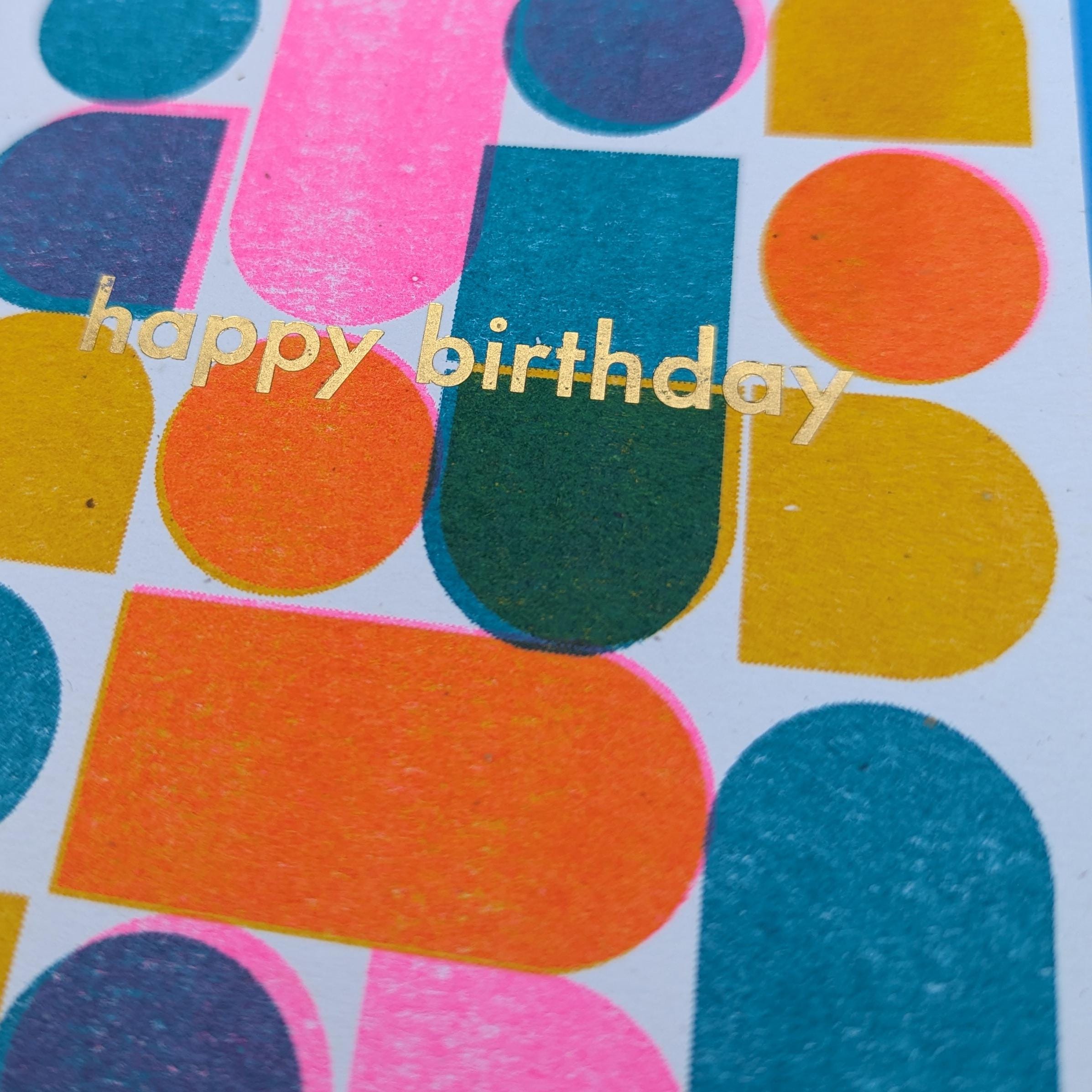 Happy Birthday Risograph Greeting Cards