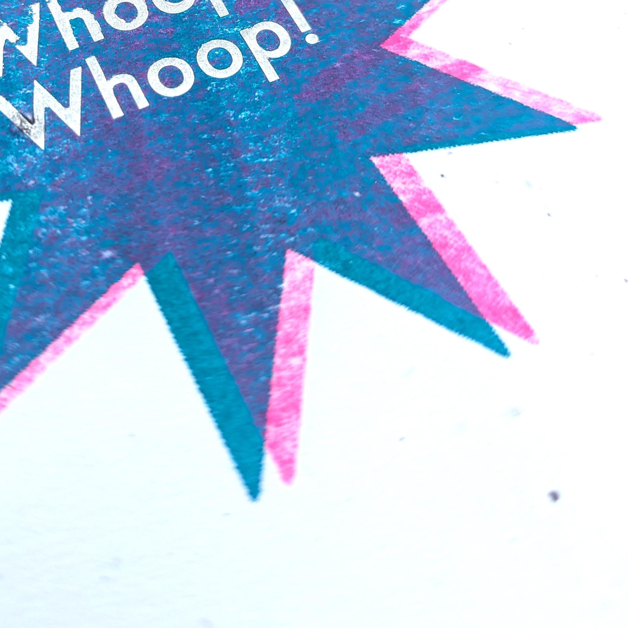 Whoop Whoop Risograph Greeting Cards