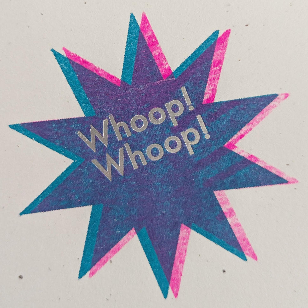 Whoop Whoop Risograph Greeting Cards