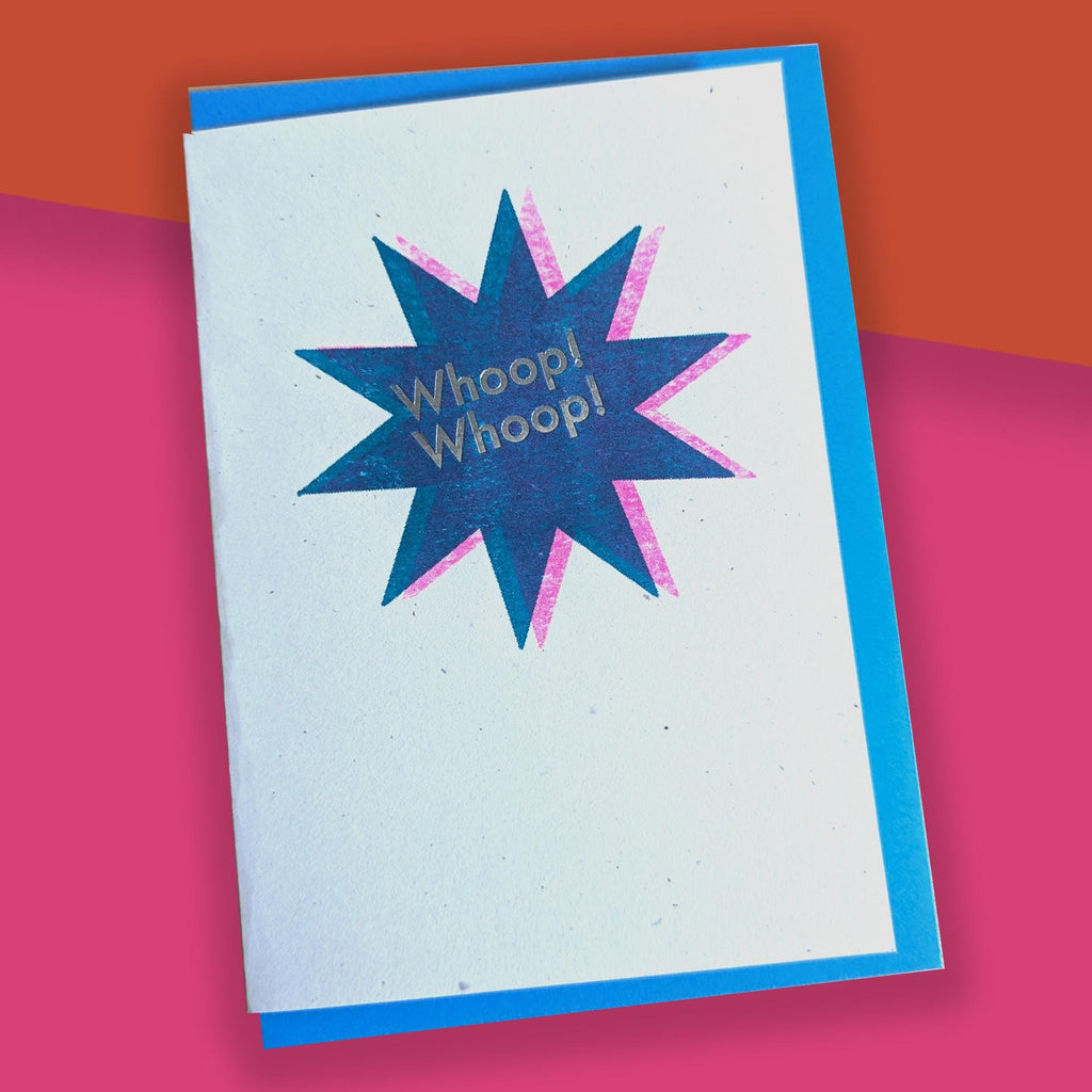 Whoop Whoop Risograph Greeting Cards