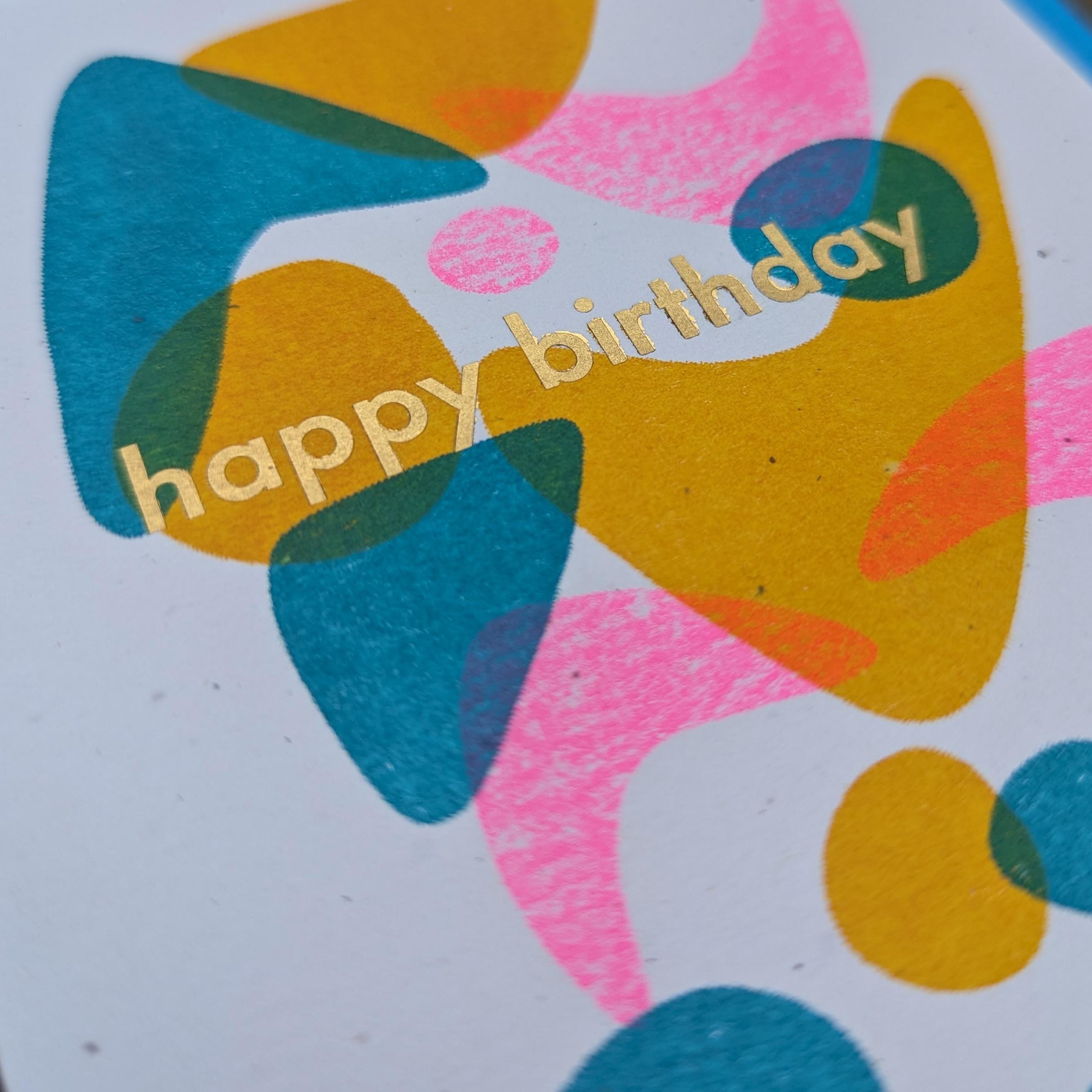 Happy Birthday Risograph Greeting Cards