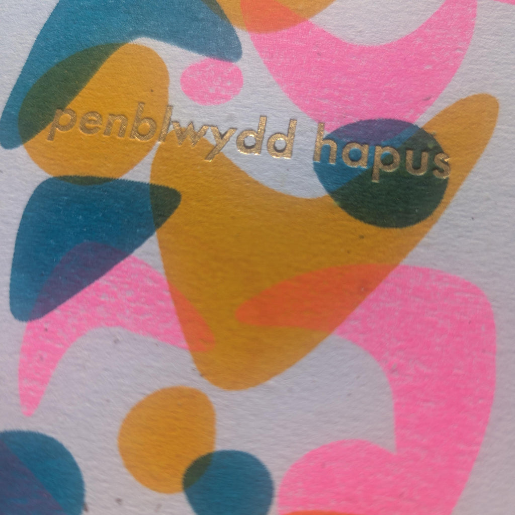 Penblwydd Hapus Risograph Welsh Birthday Card