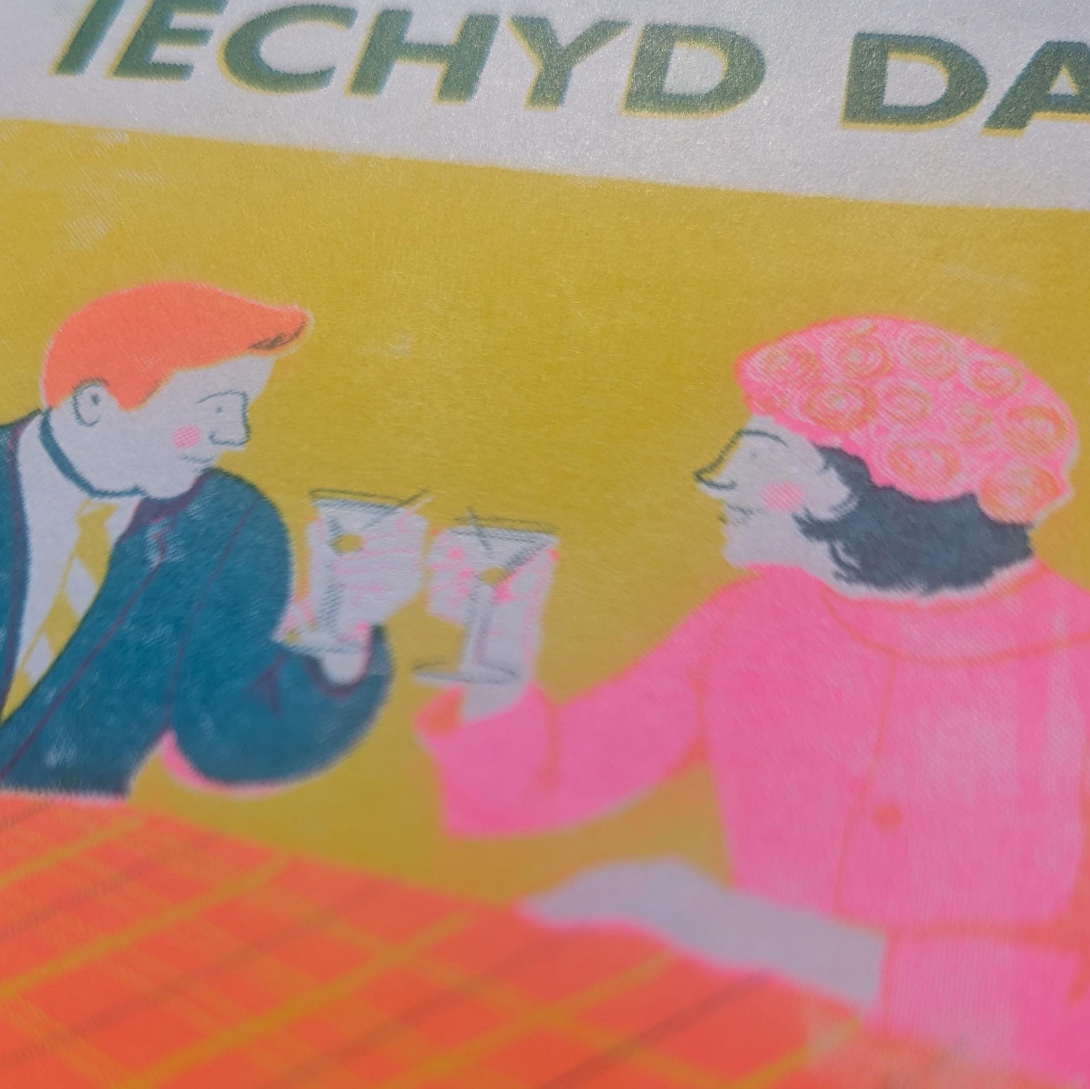 iechyd da Risograph Greeting Card