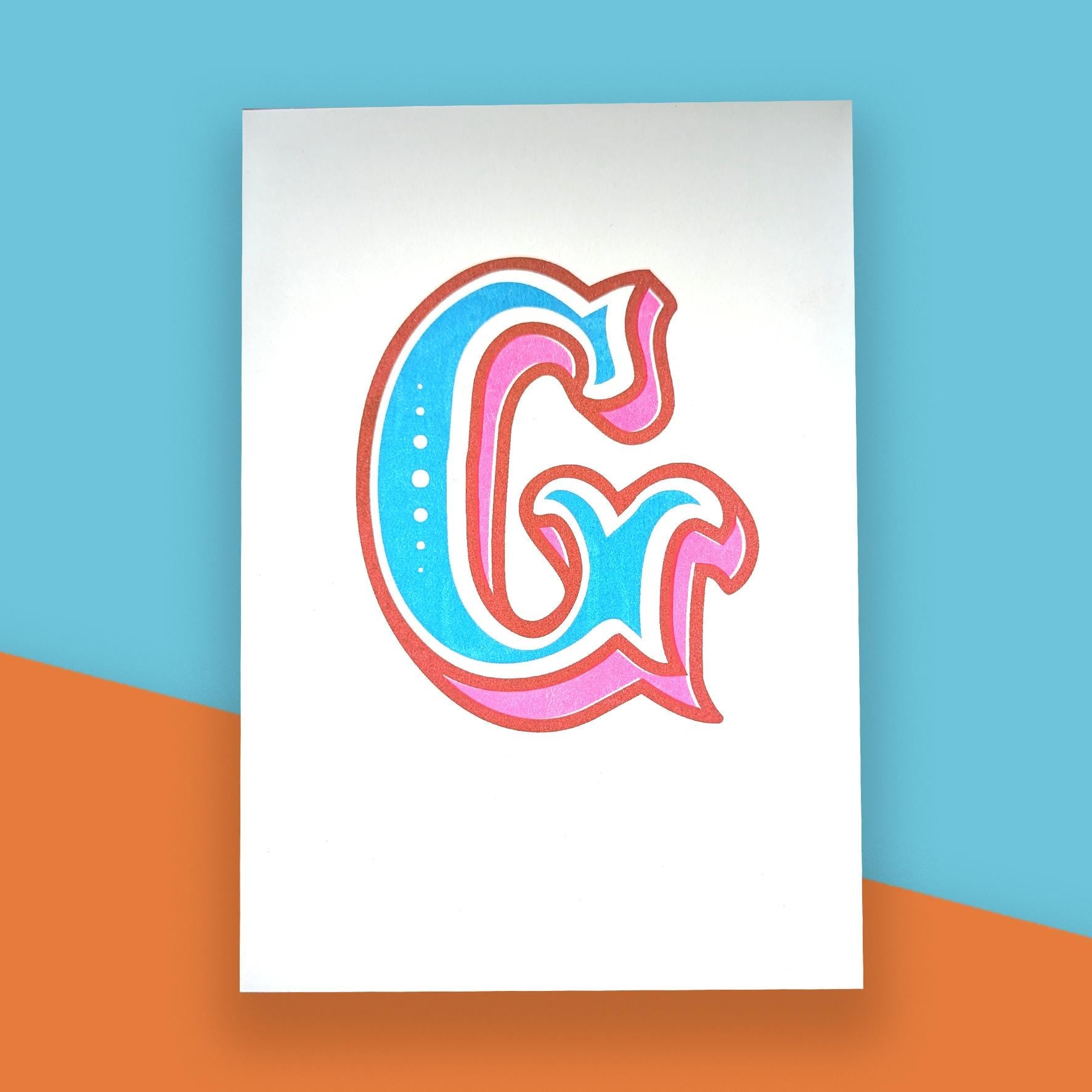 Letter G – A5 Alphabet Risograph Print