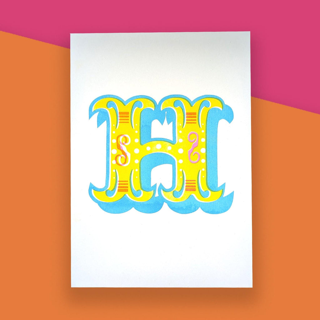 Letter H – A5 Alphabet Risograph Print